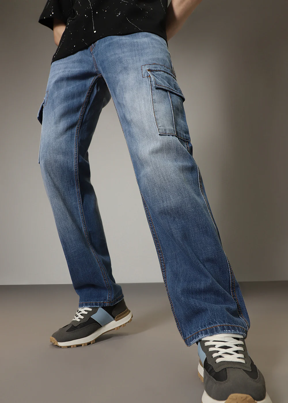 Aqua Blue Baggy fit Jeans - Image 5