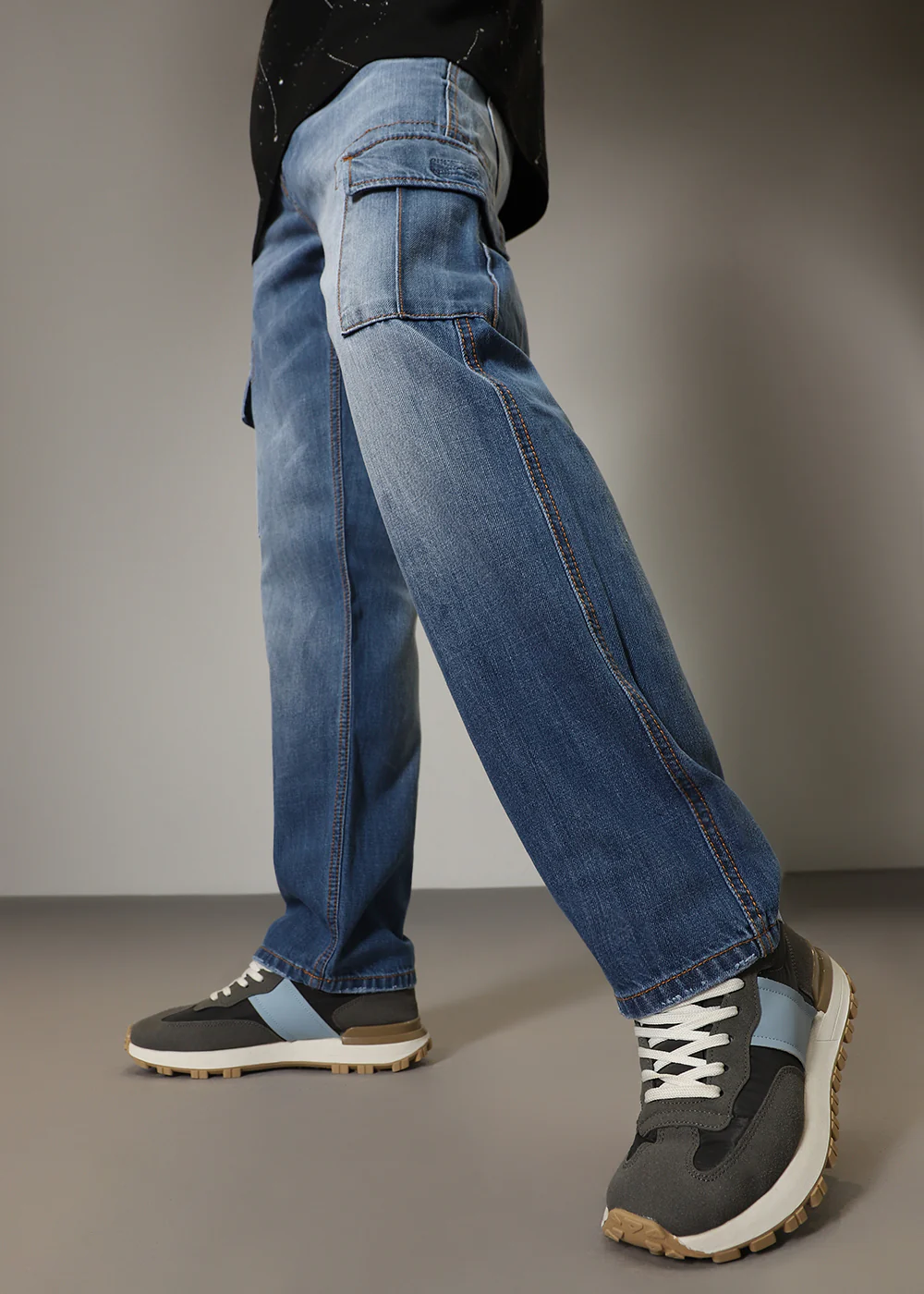 Aqua Blue Baggy fit Jeans - Image 6
