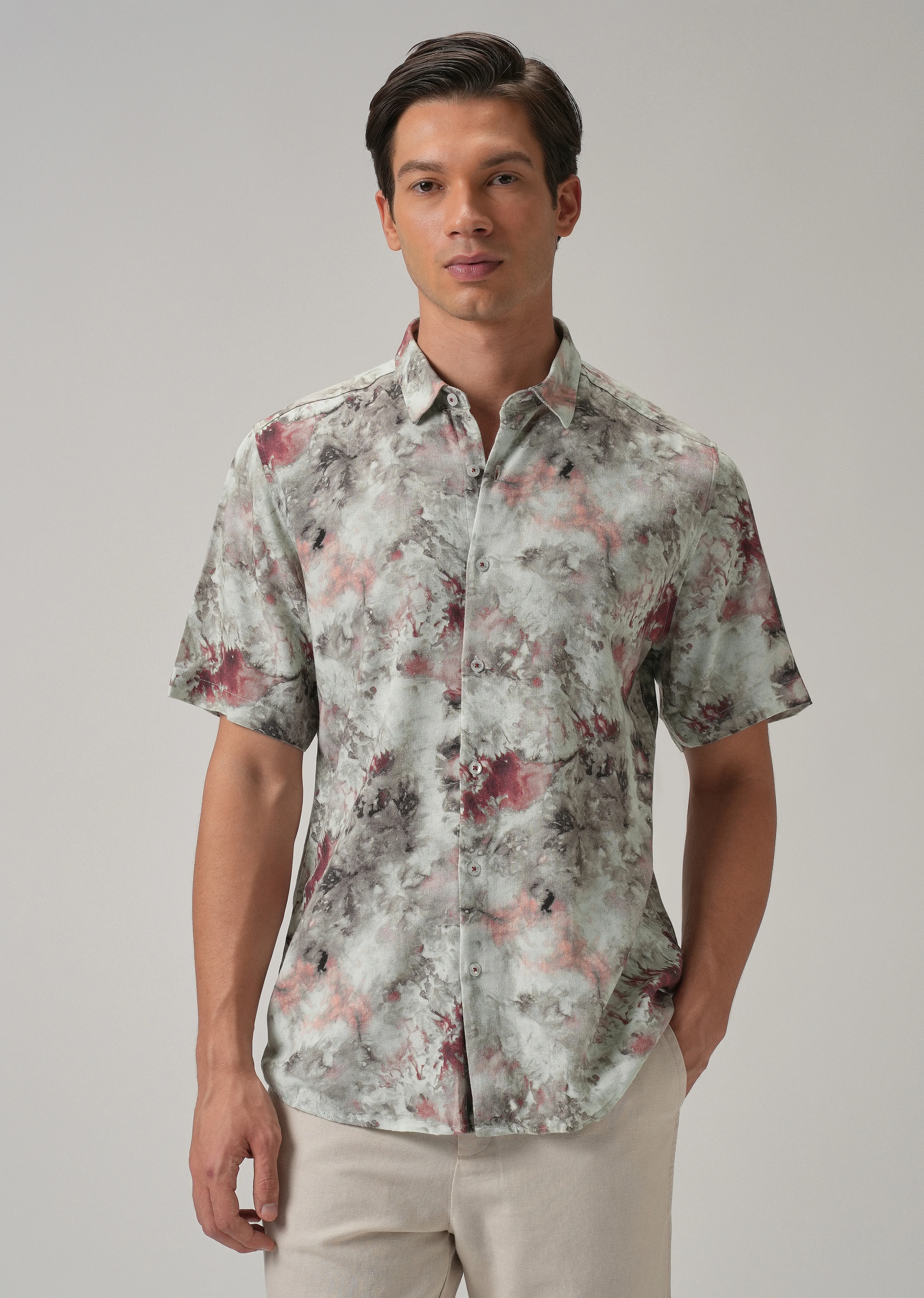 Aquarelle Abstract Half Sleeve shirt - Image 3