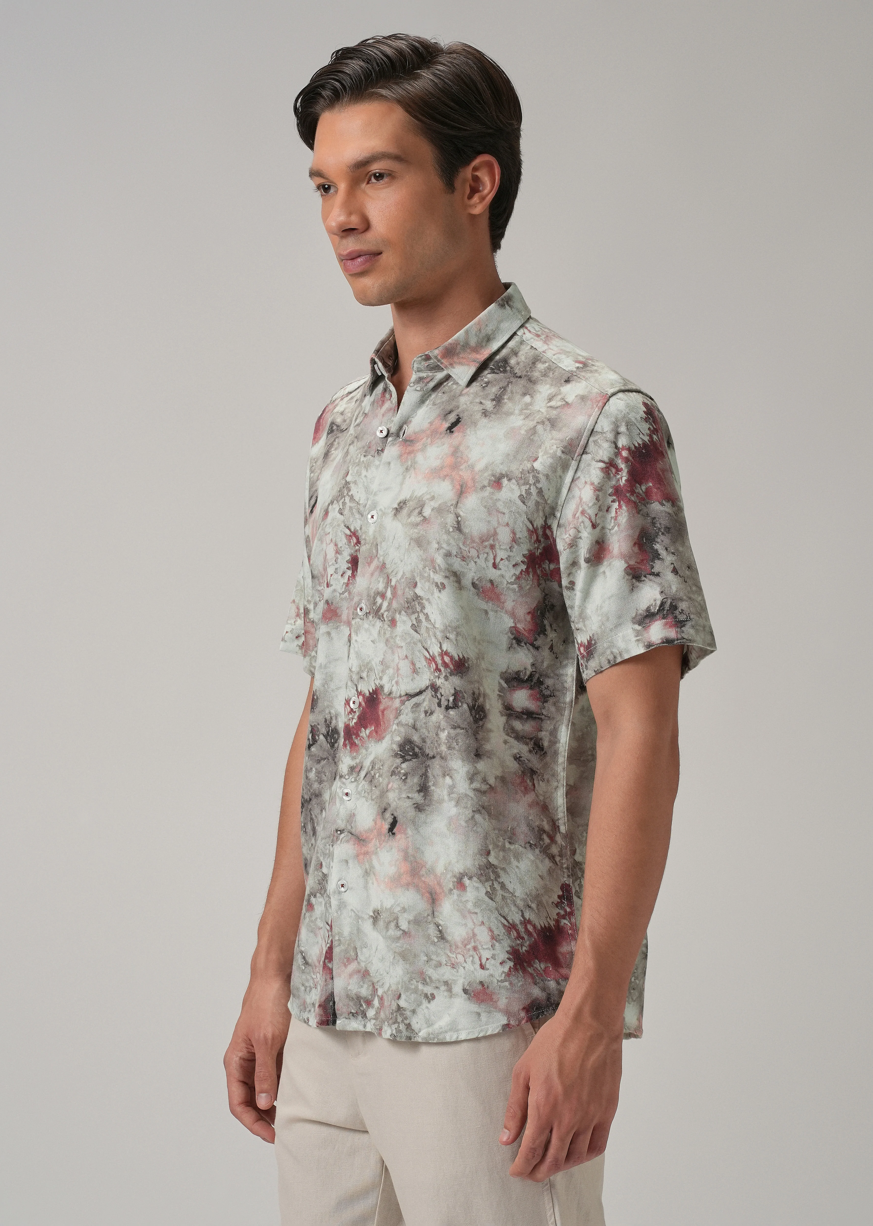 Aquarelle Abstract Half Sleeve shirt - Image 4