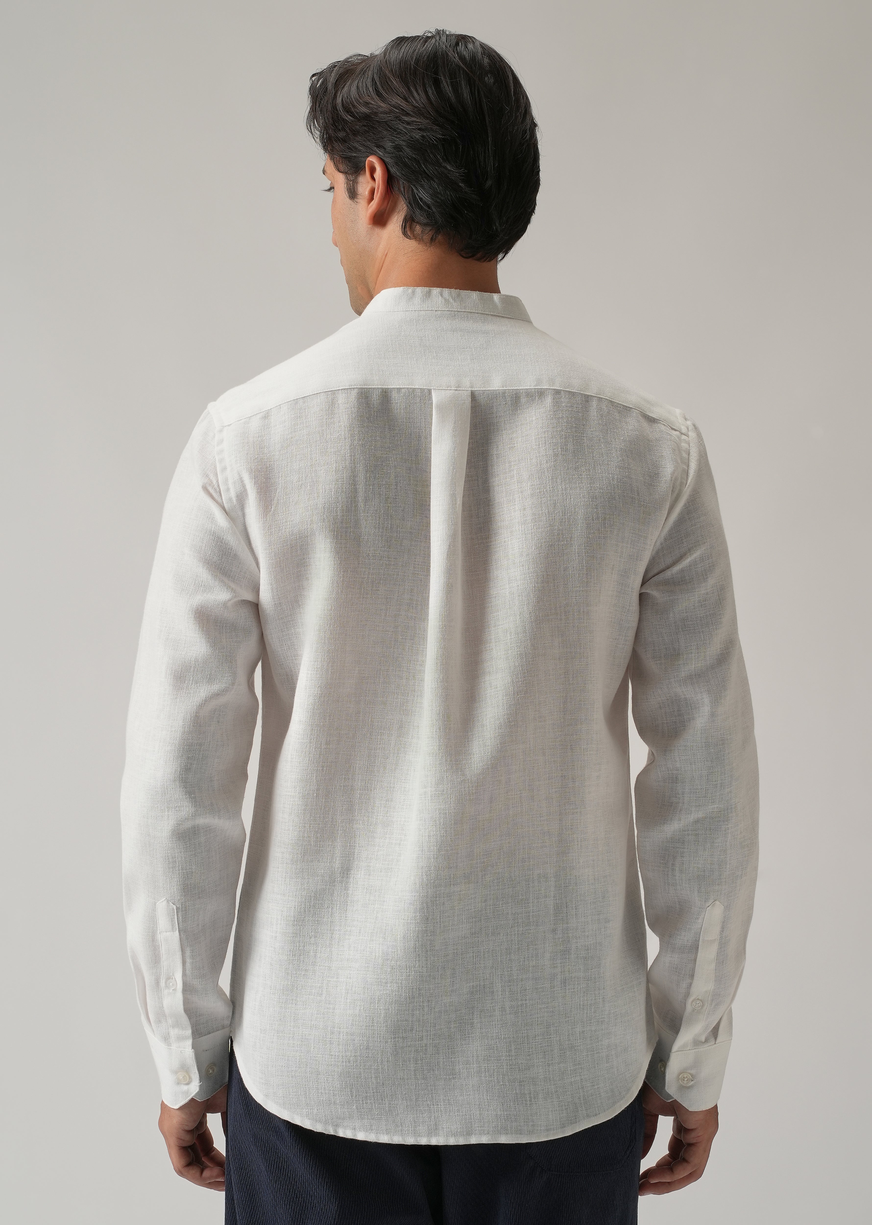 Arctic White Blended Linen Shirt - Image 2
