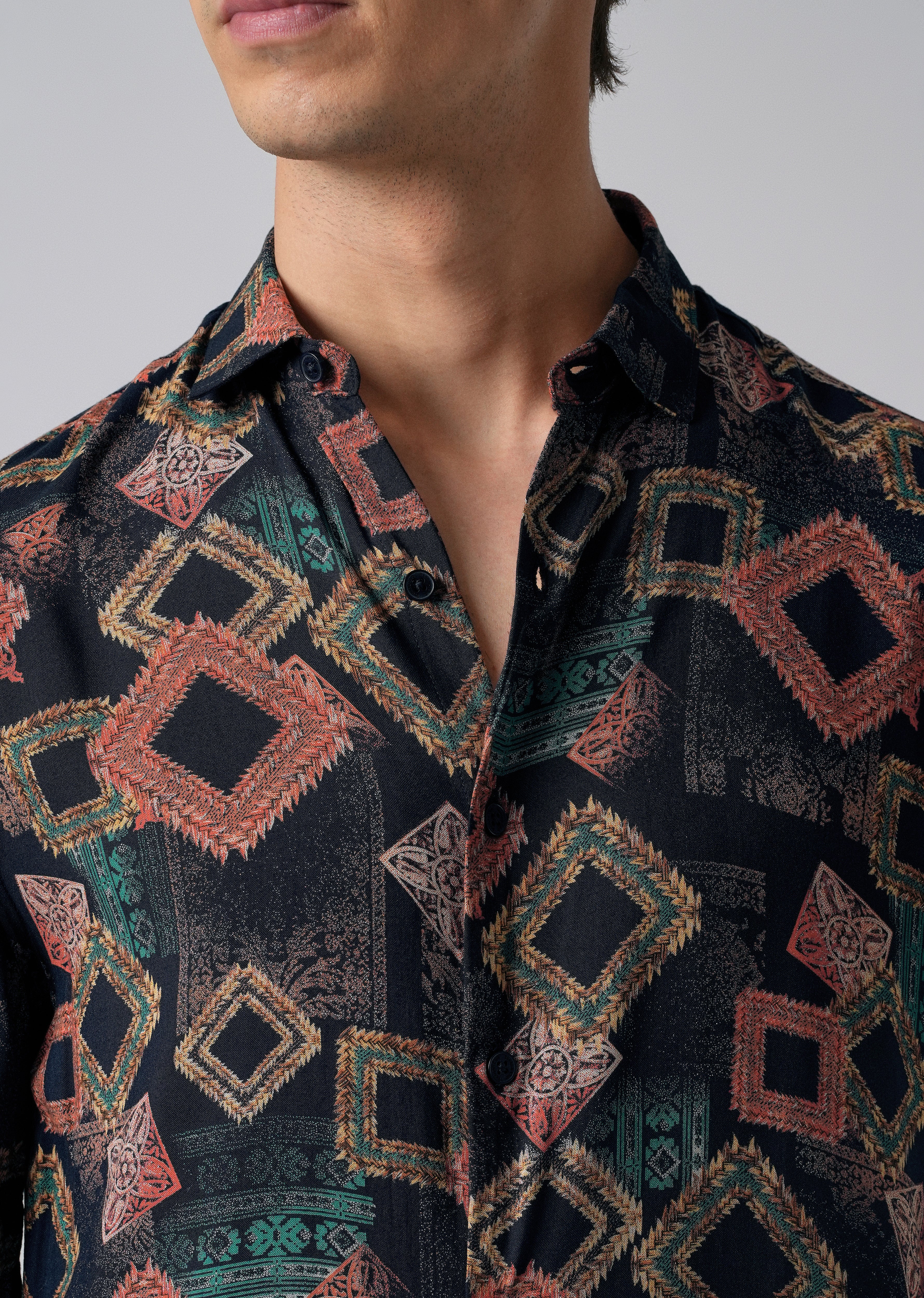 Argyle Diamond Blue Feather Shirt - Image 5