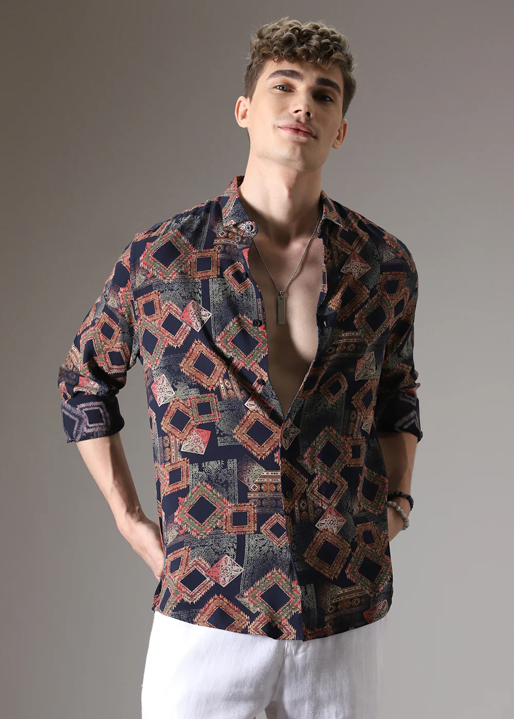 Argyle Diamond Red Feather Shirt - Image 4