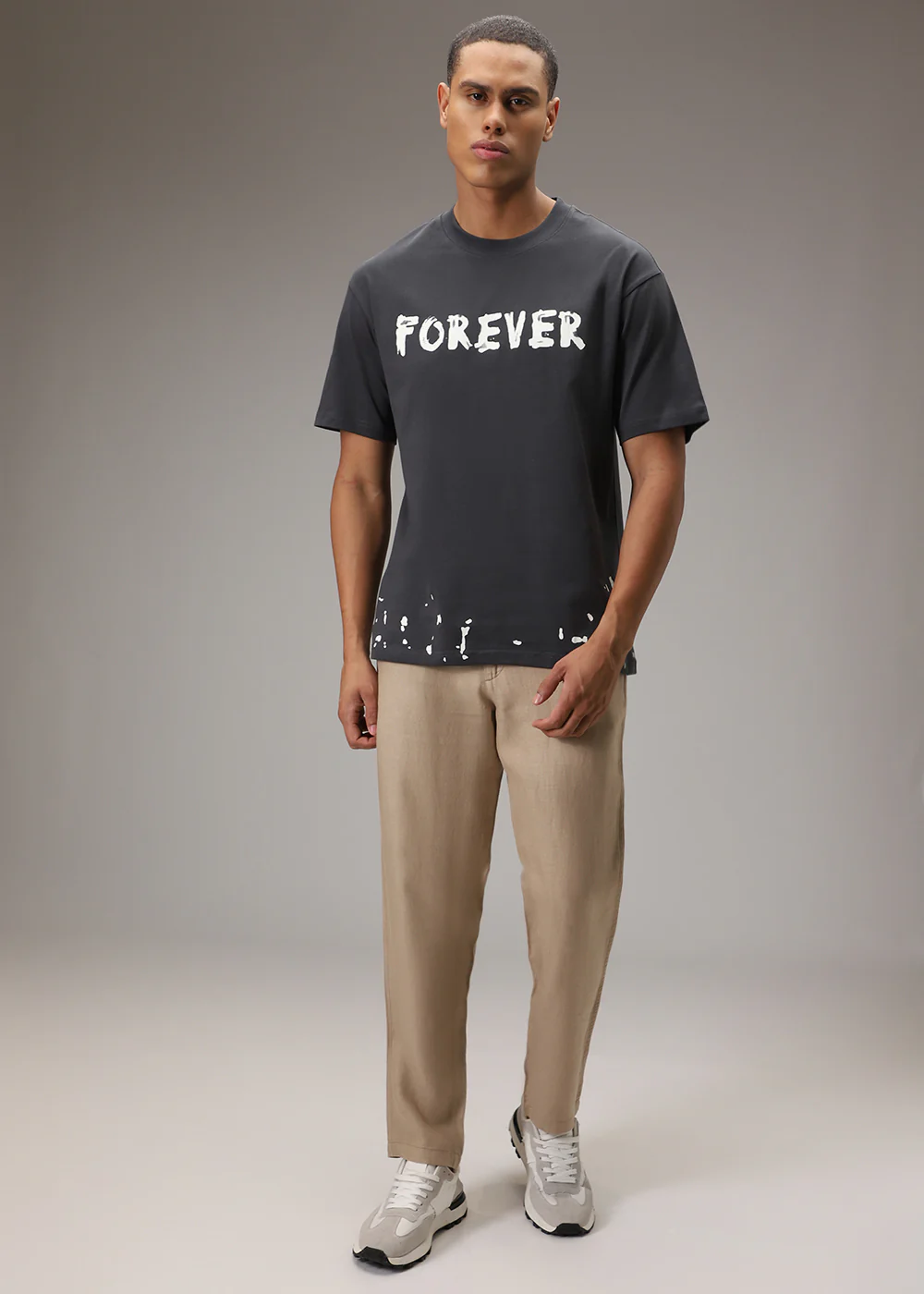 Artistic Array Grey Oversized T-shirt - Image 6