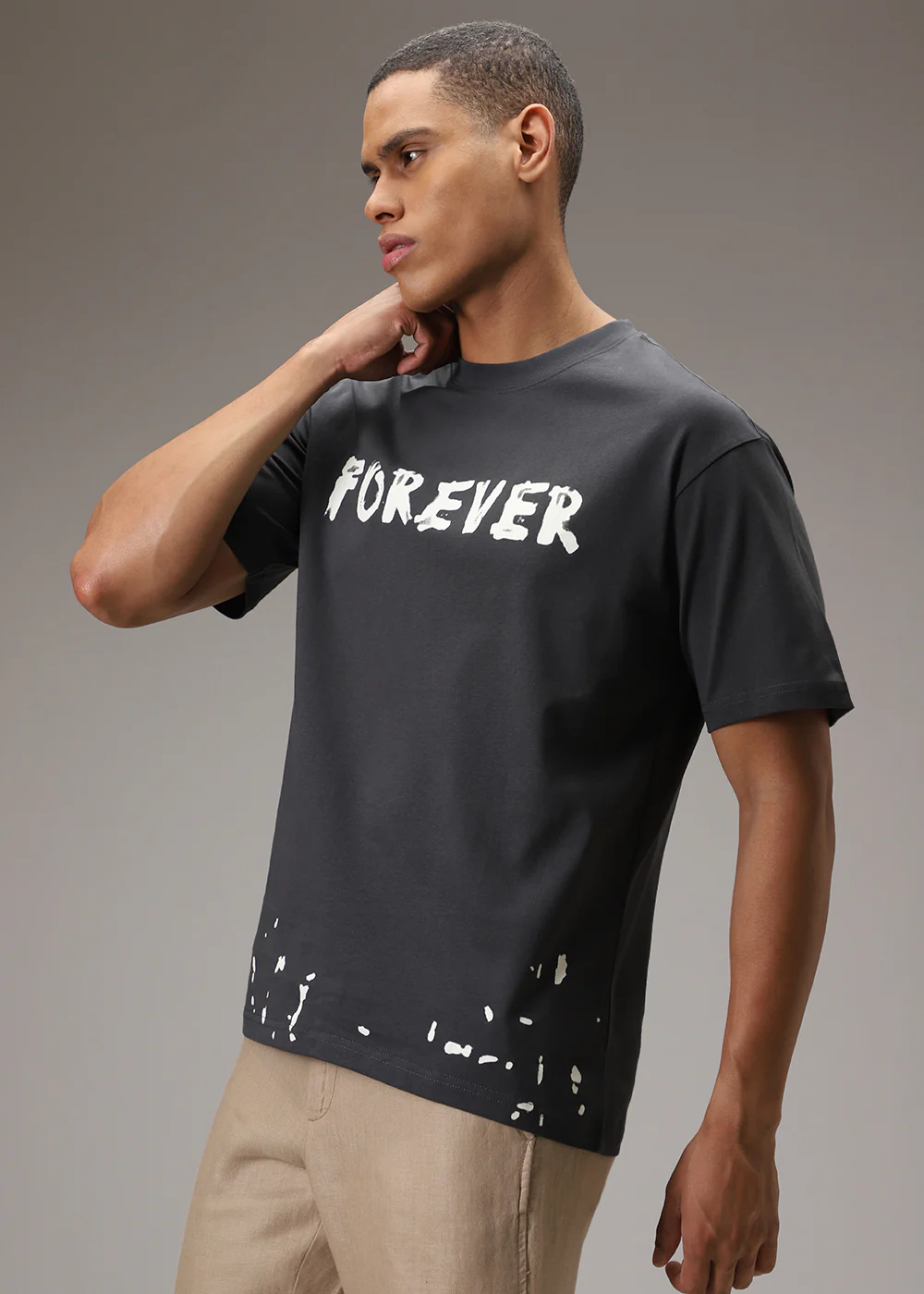 Artistic Array Grey Oversized T-shirt - Image 8