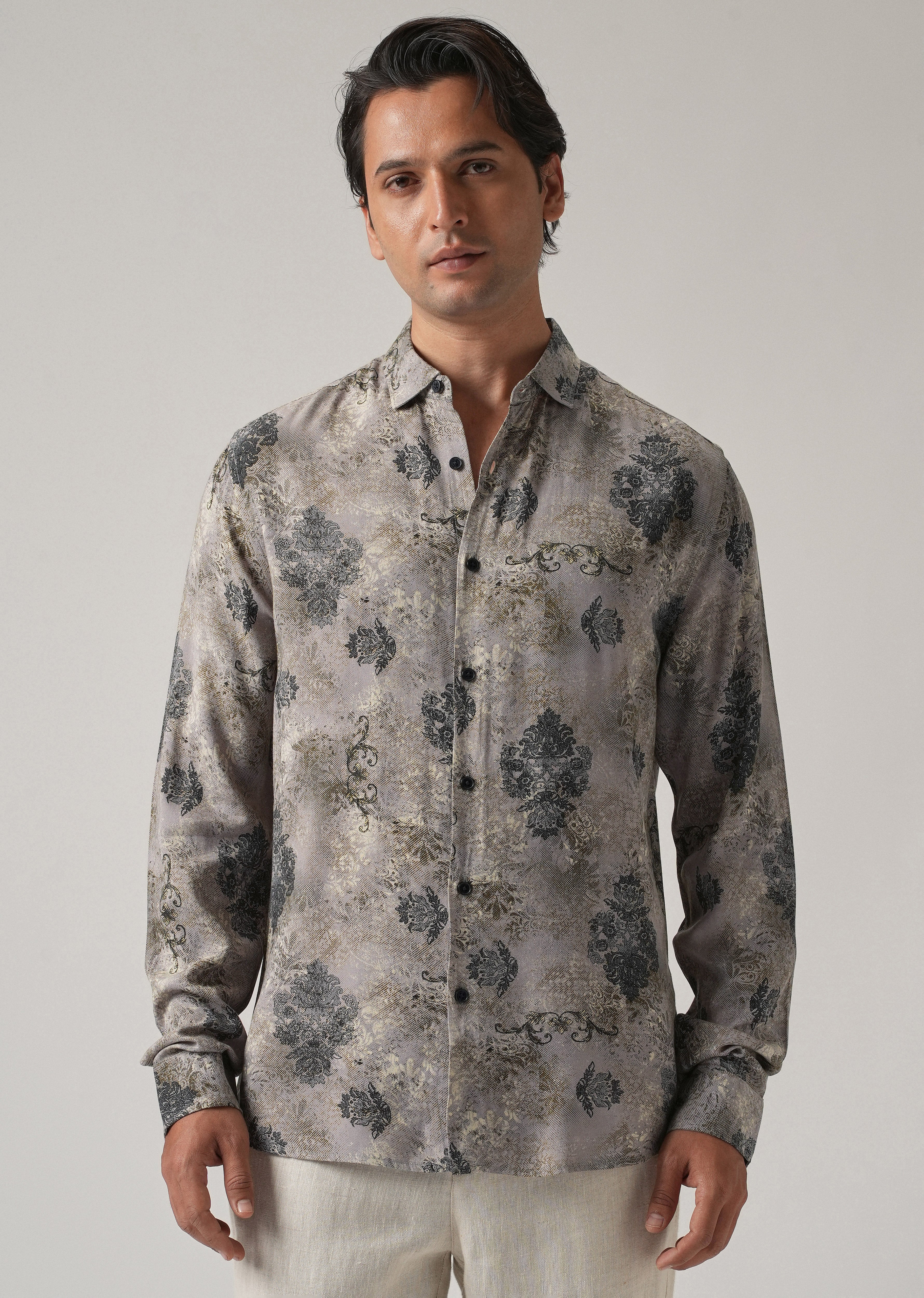 Ash Floral Print Feather Shirt - Image 3