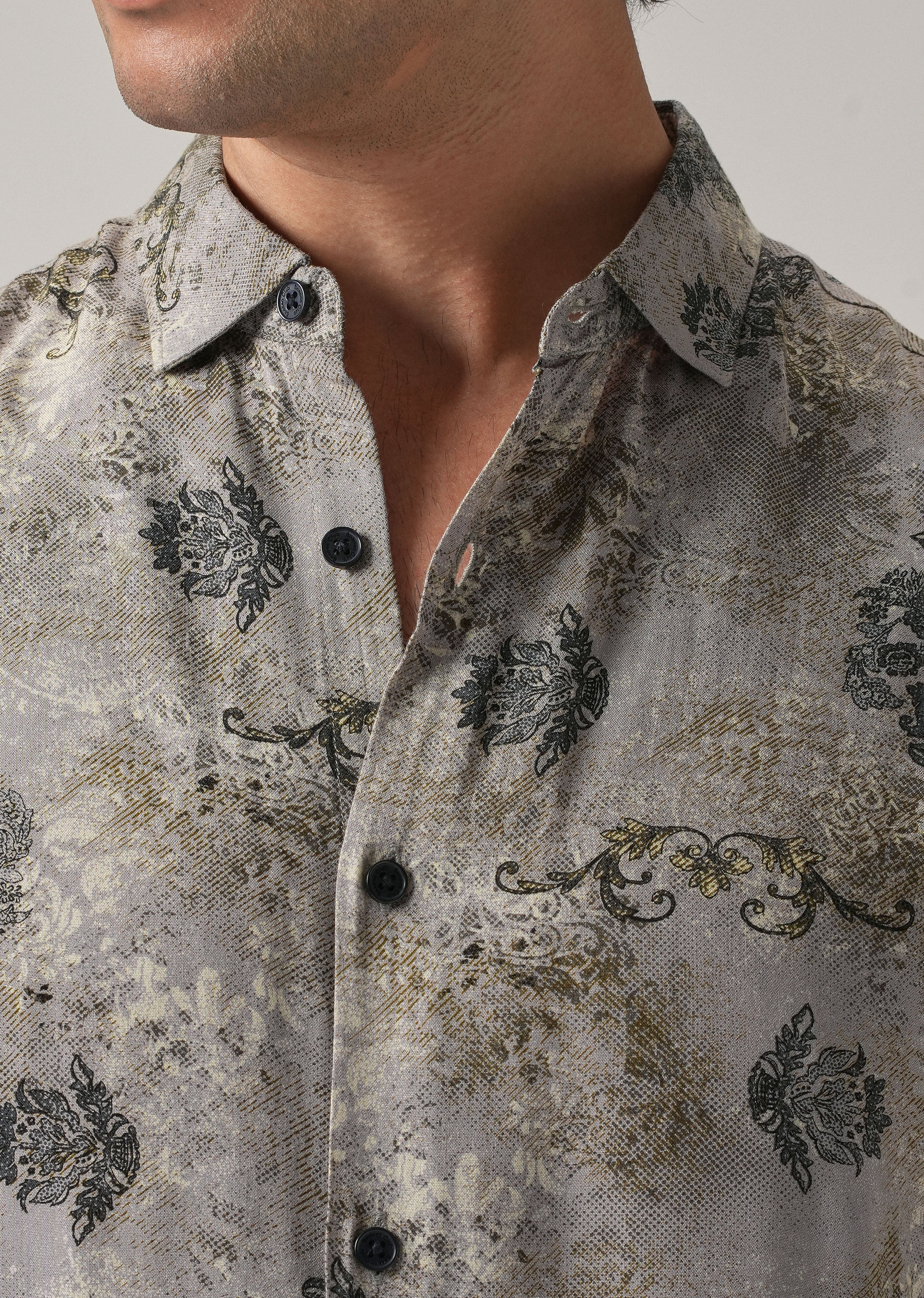 Ash Floral Print Feather Shirt - Image 5