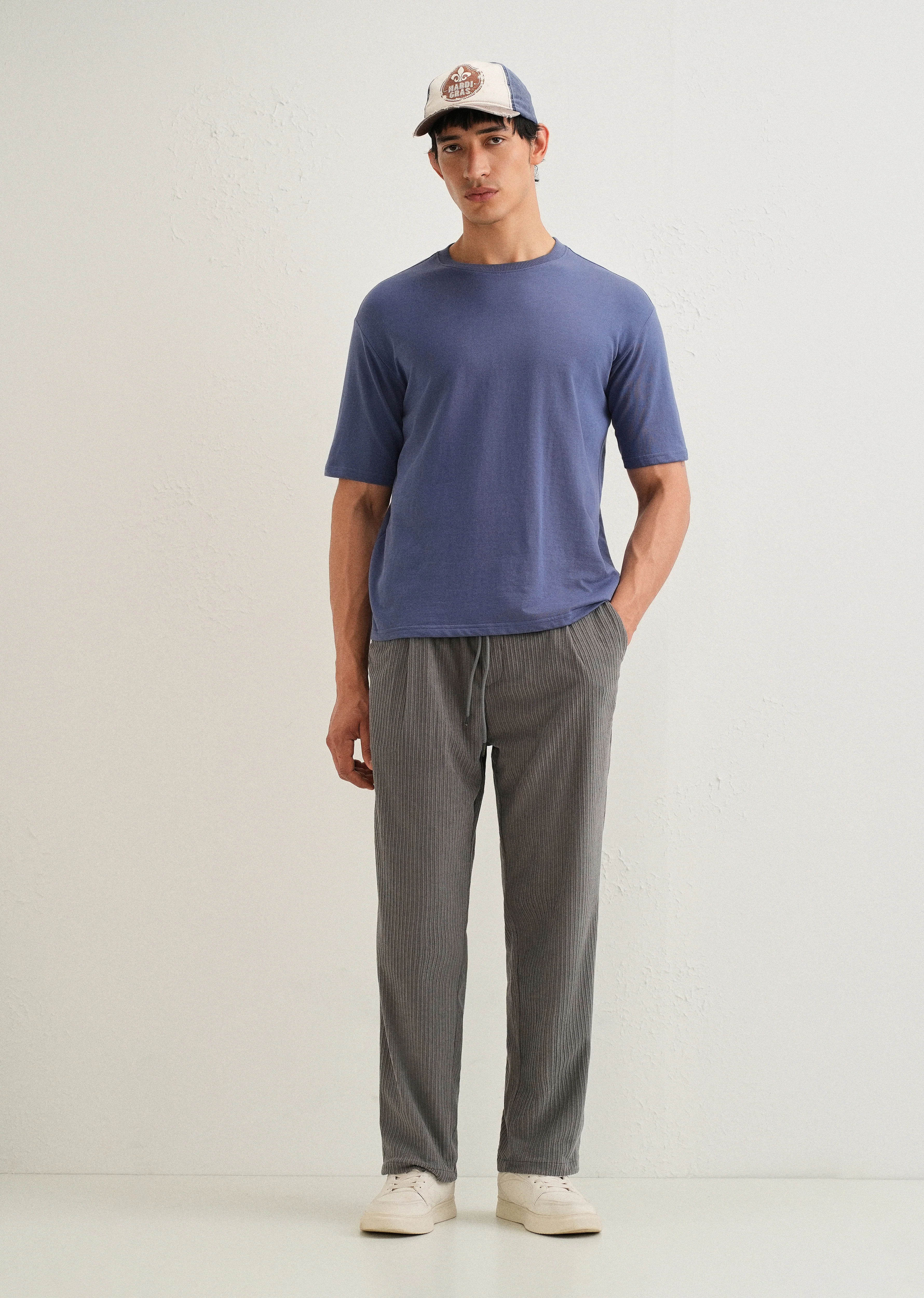 Ash Grey Drawstring Corduroy Pant - Image 6