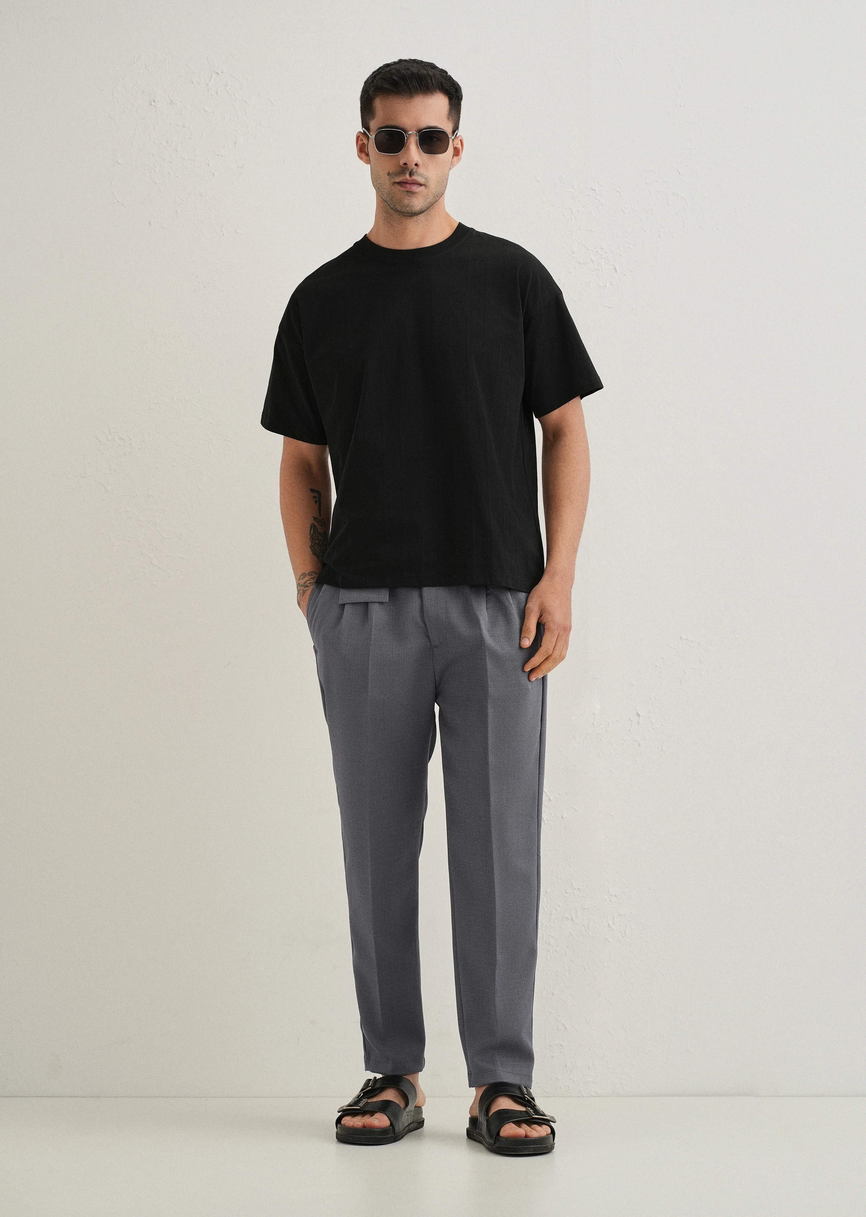 Ash Grey Pleated Korean Pant - Image 6