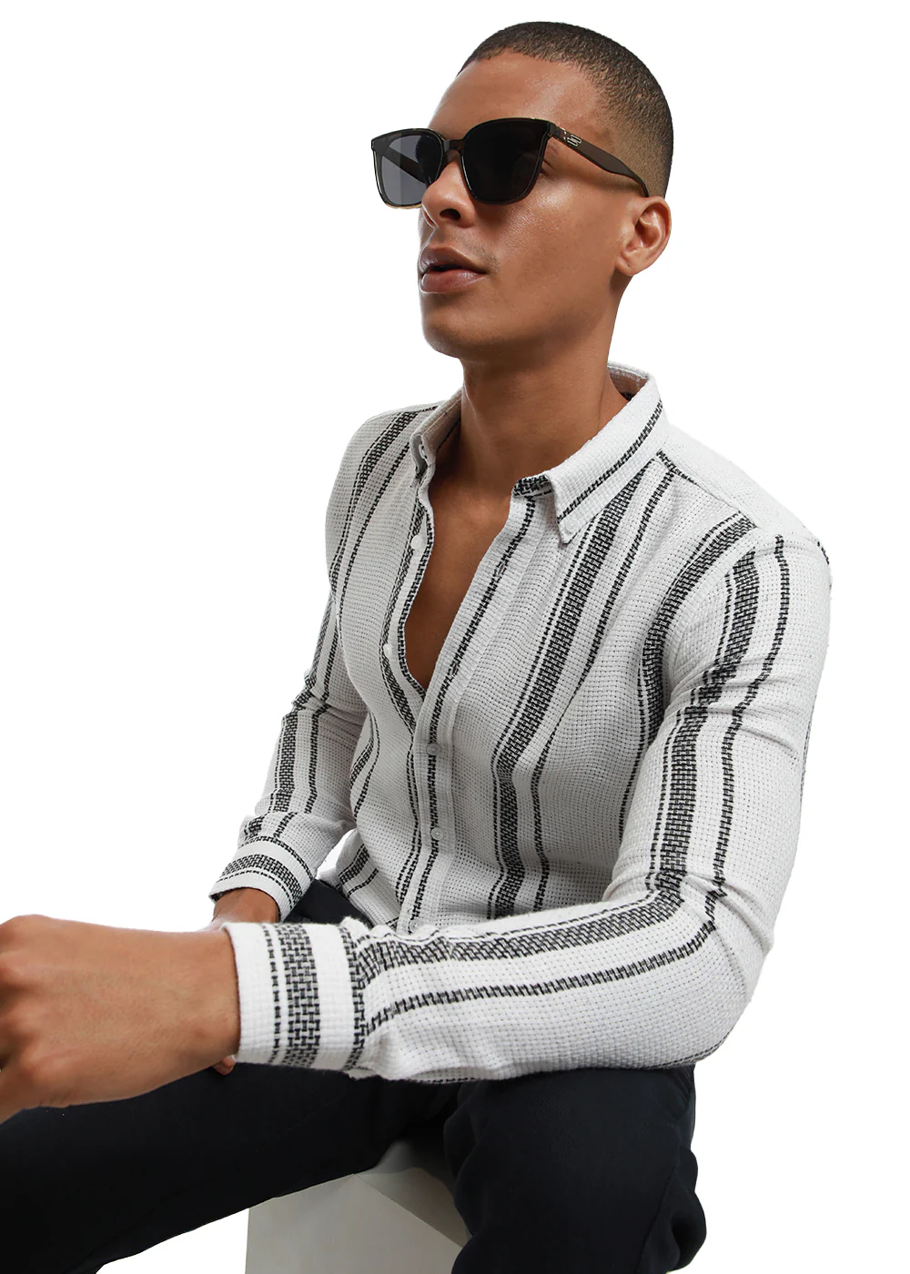 Aspect Stripe White Shirt - Image 3