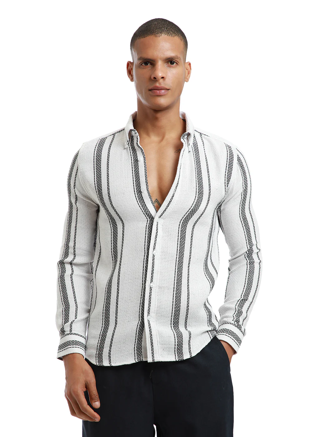 Aspect Stripe White Shirt - Image 4