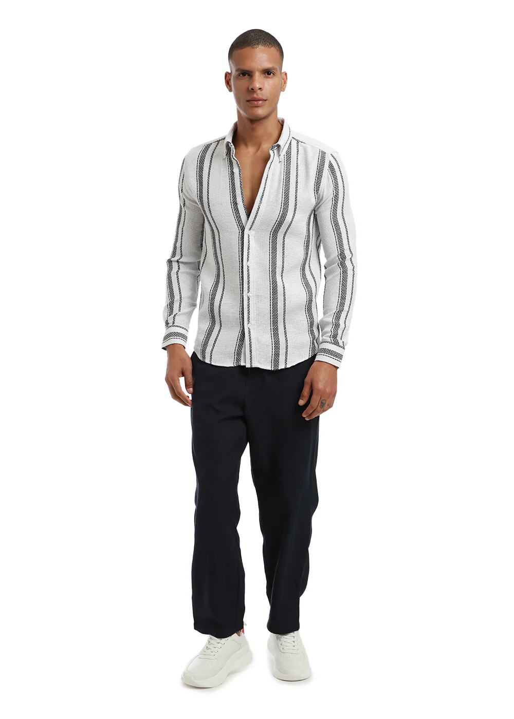 Aspect Stripe White Shirt - Image 6