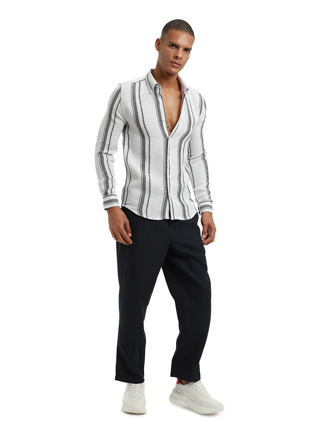 Aspect Stripe White Shirt - Image 7