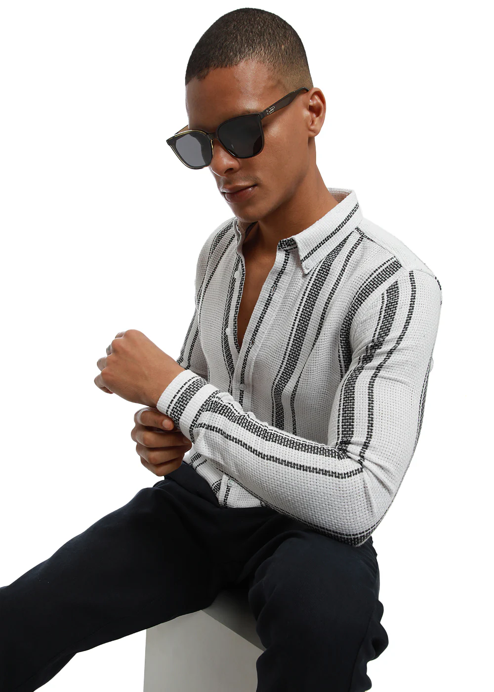 Aspect Stripe White Shirt - Image 8