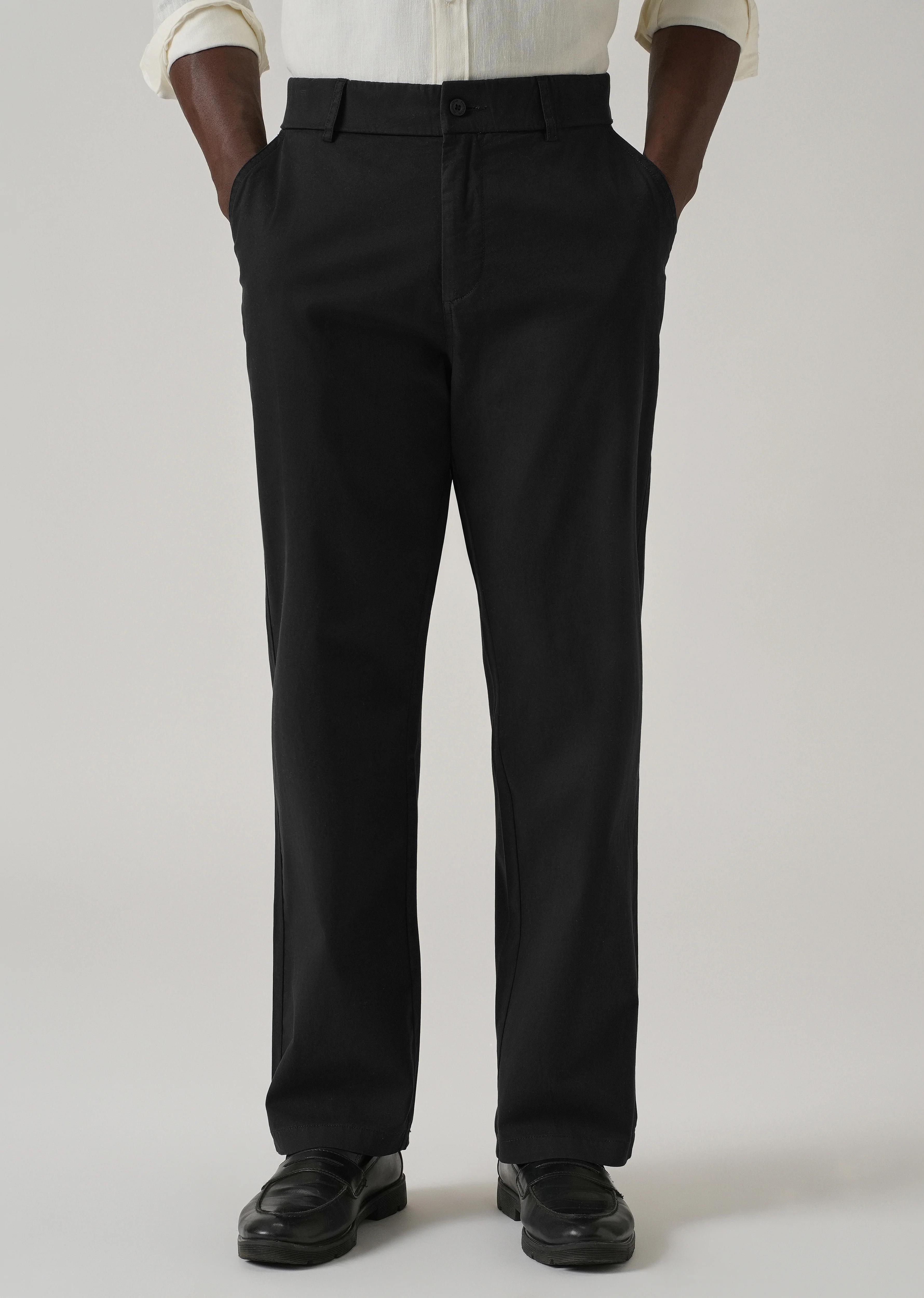 Baggy Fit Black Chinos - Image 3