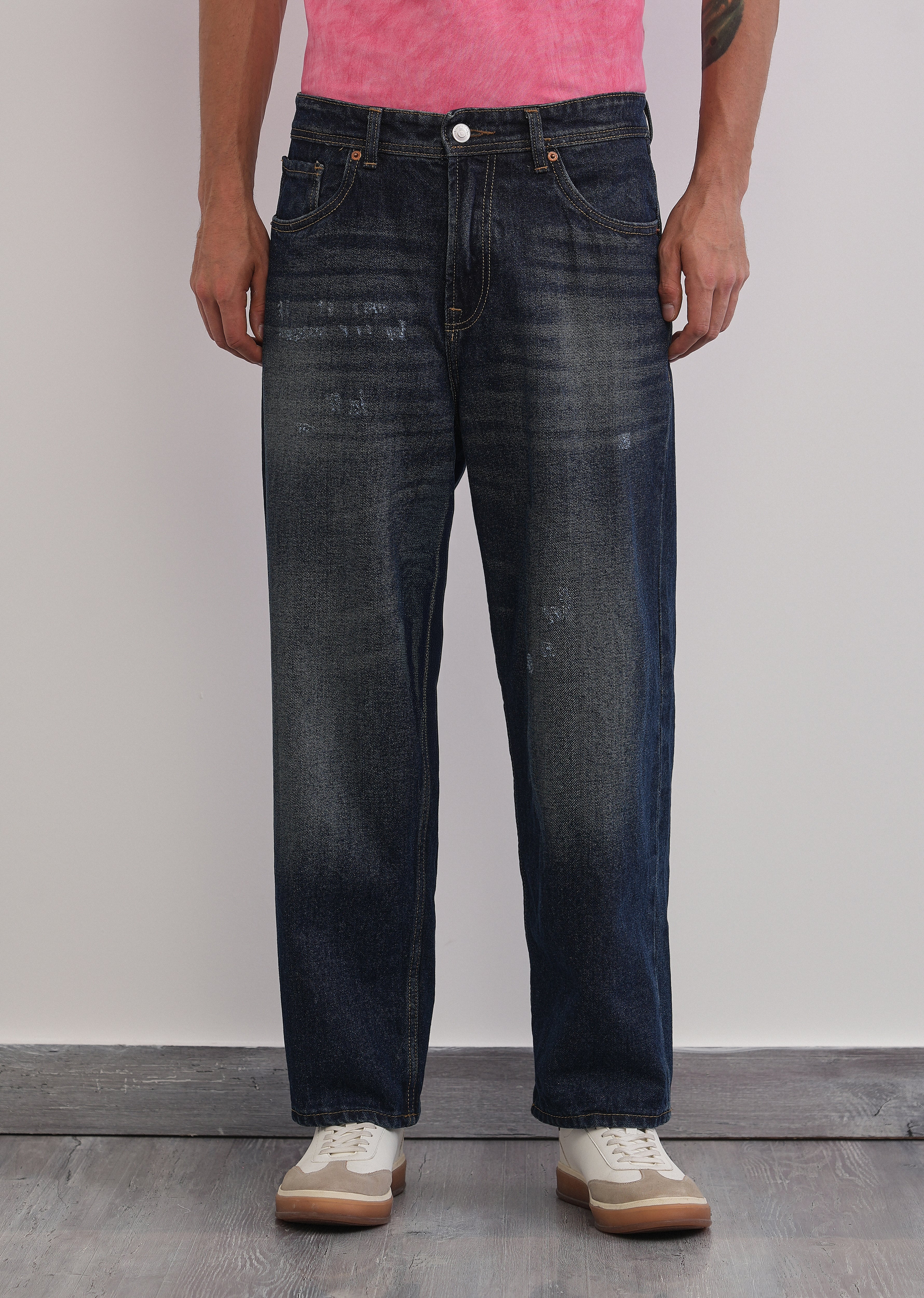Baggy Fit Classic Dark Blue Jeans - Image 3