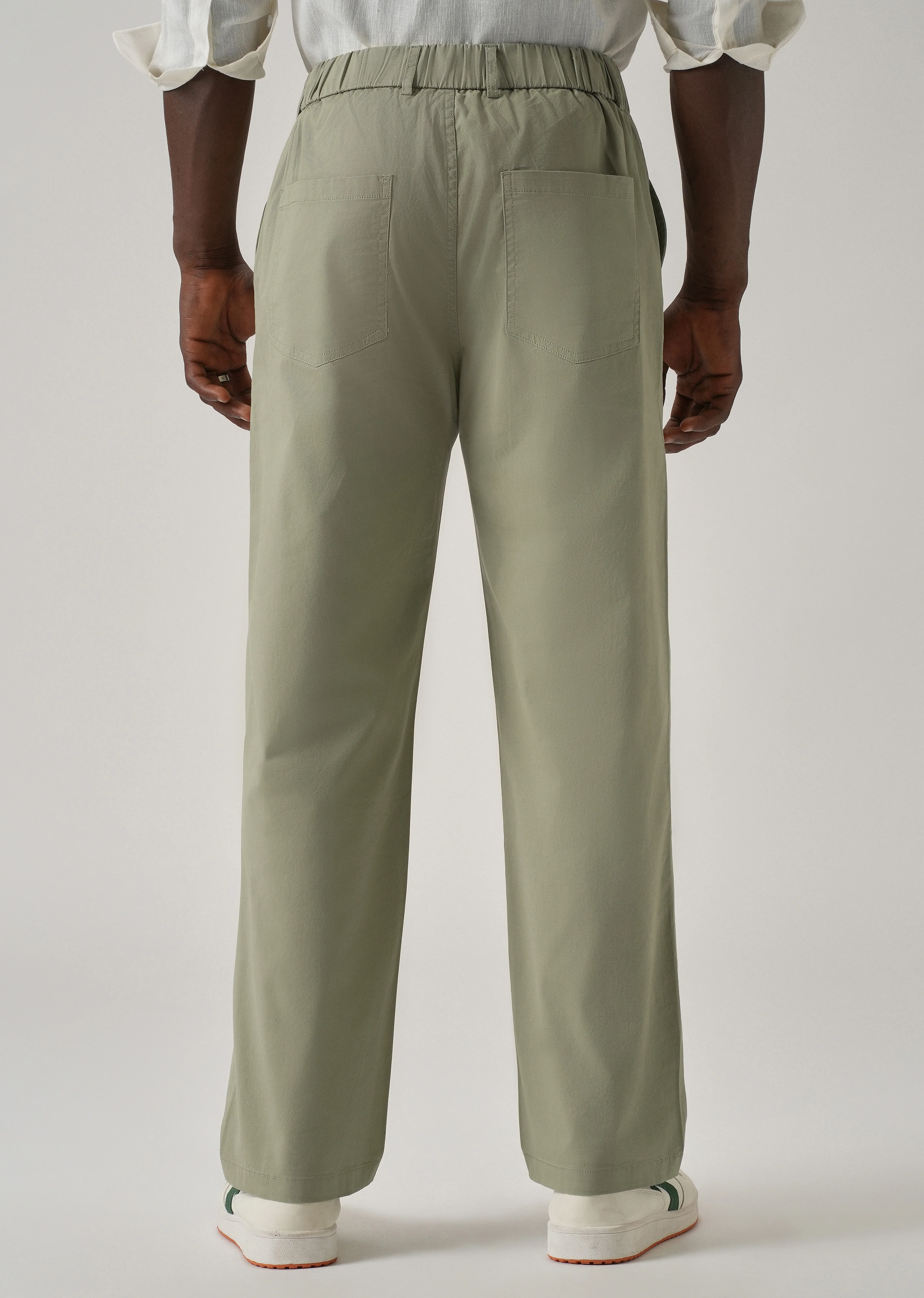 Baggy Fit Green Chinos - Image 2