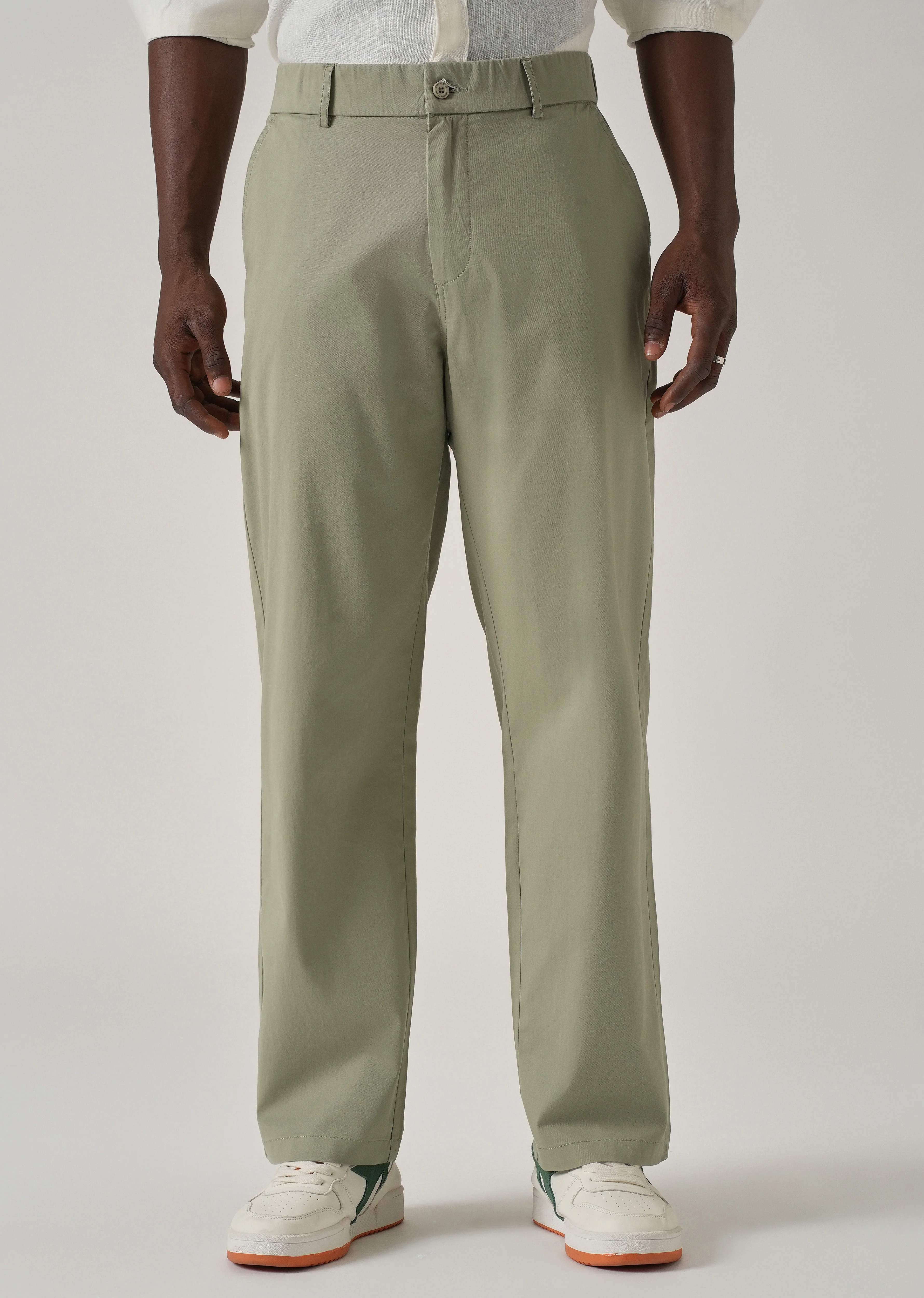 Baggy Fit Green Chinos - Image 3