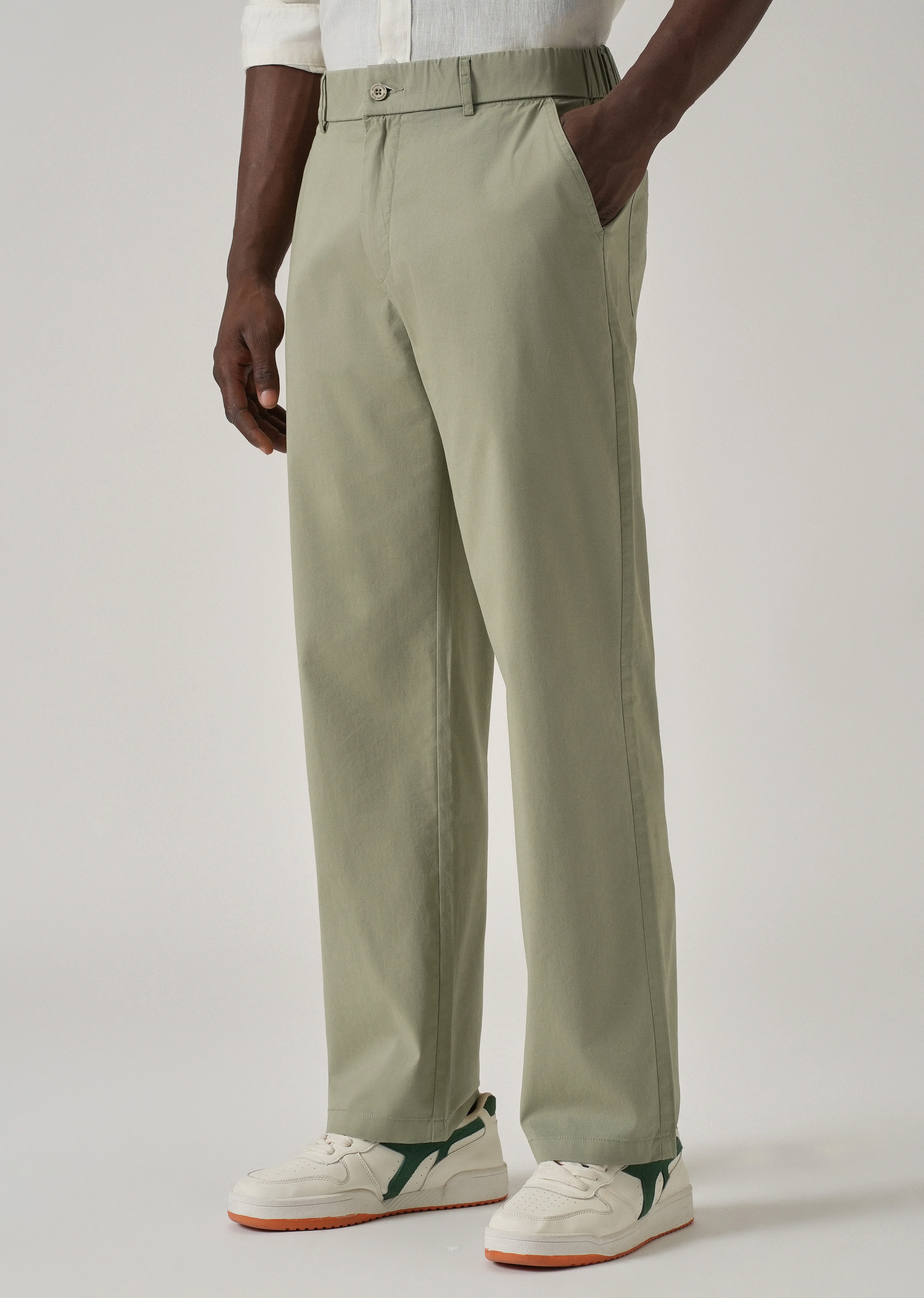 Baggy Fit Green Chinos - Image 4