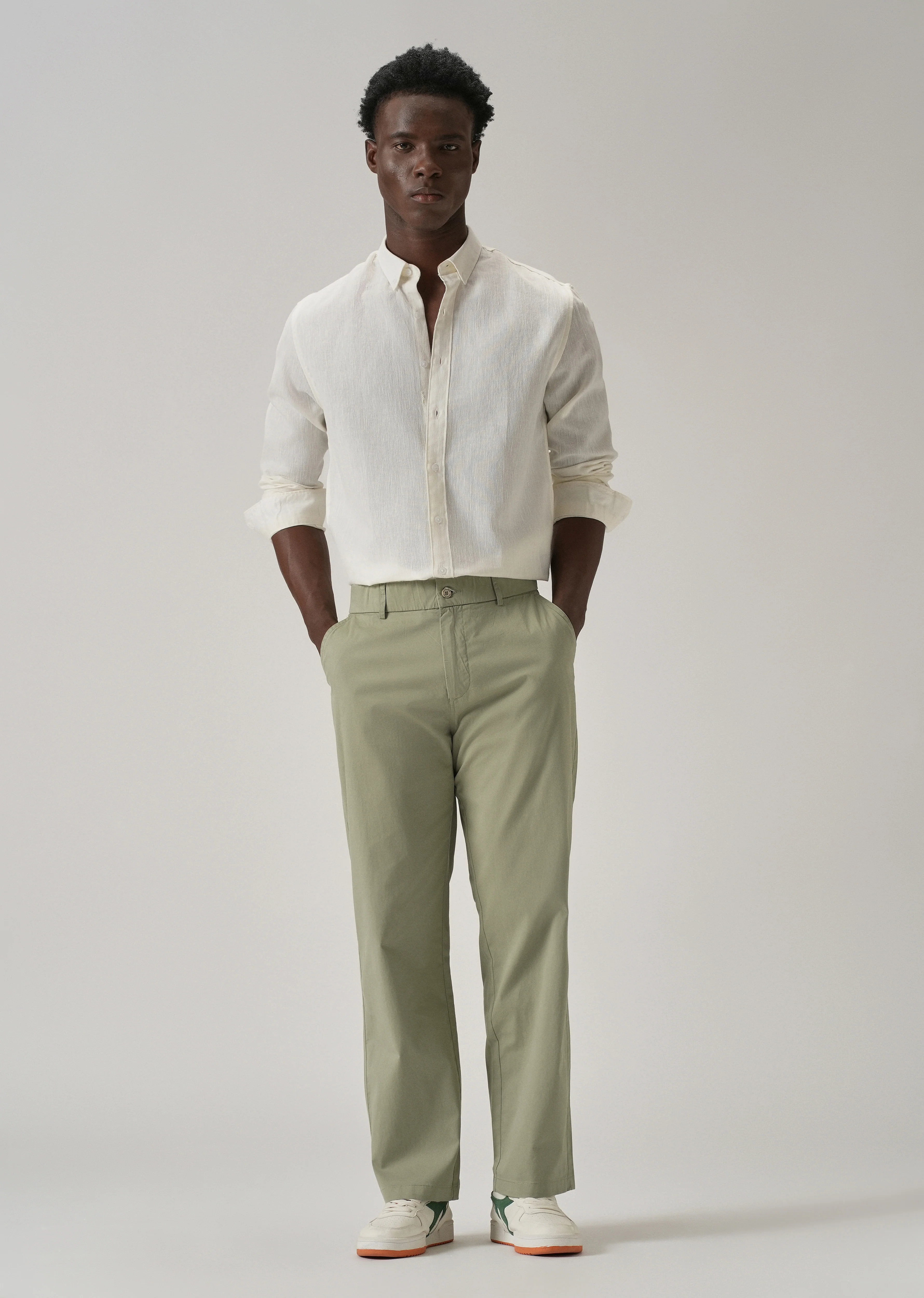Baggy Fit Green Chinos - Image 6