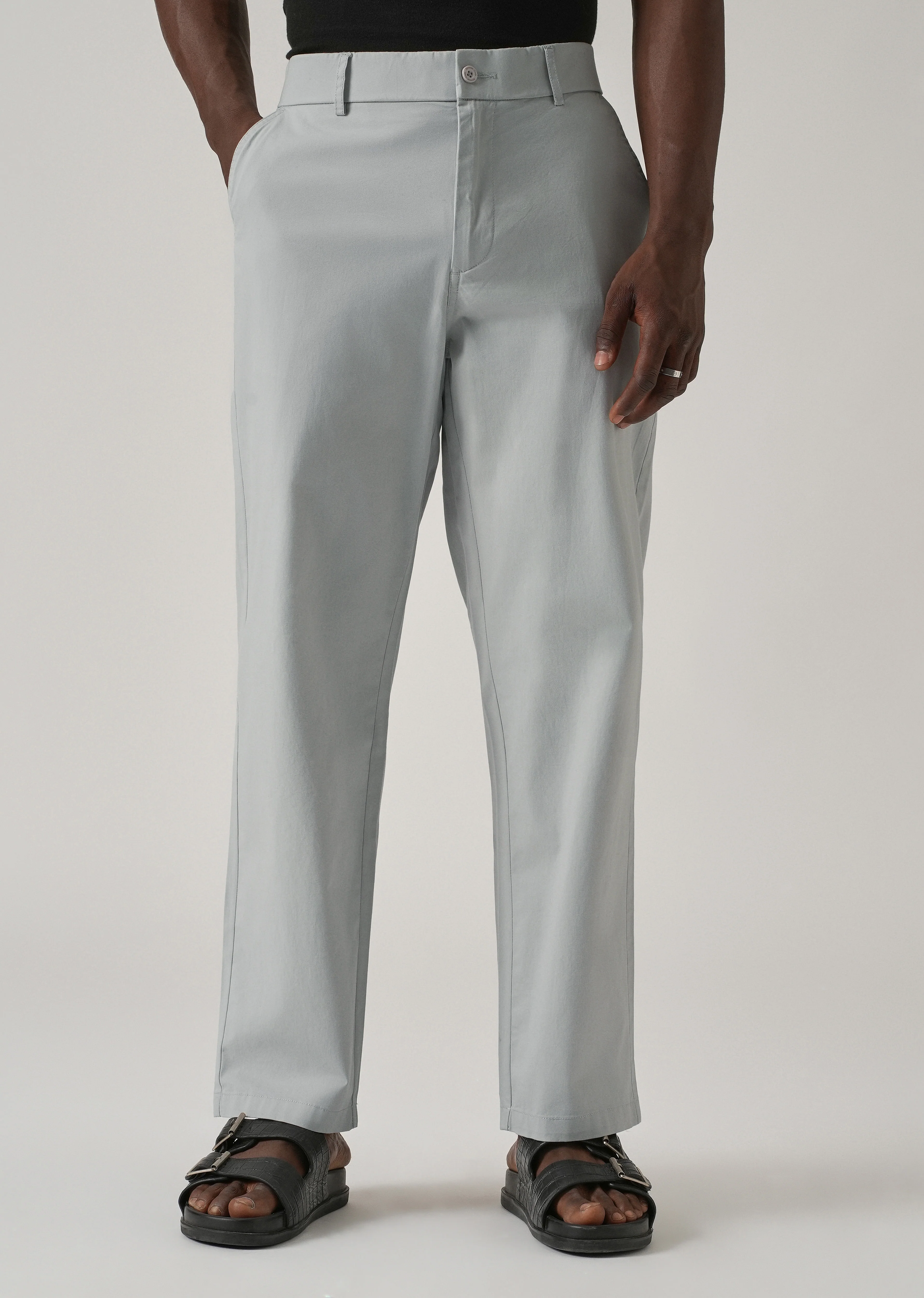 Baggy Fit Light Grey Chinos - Image 7