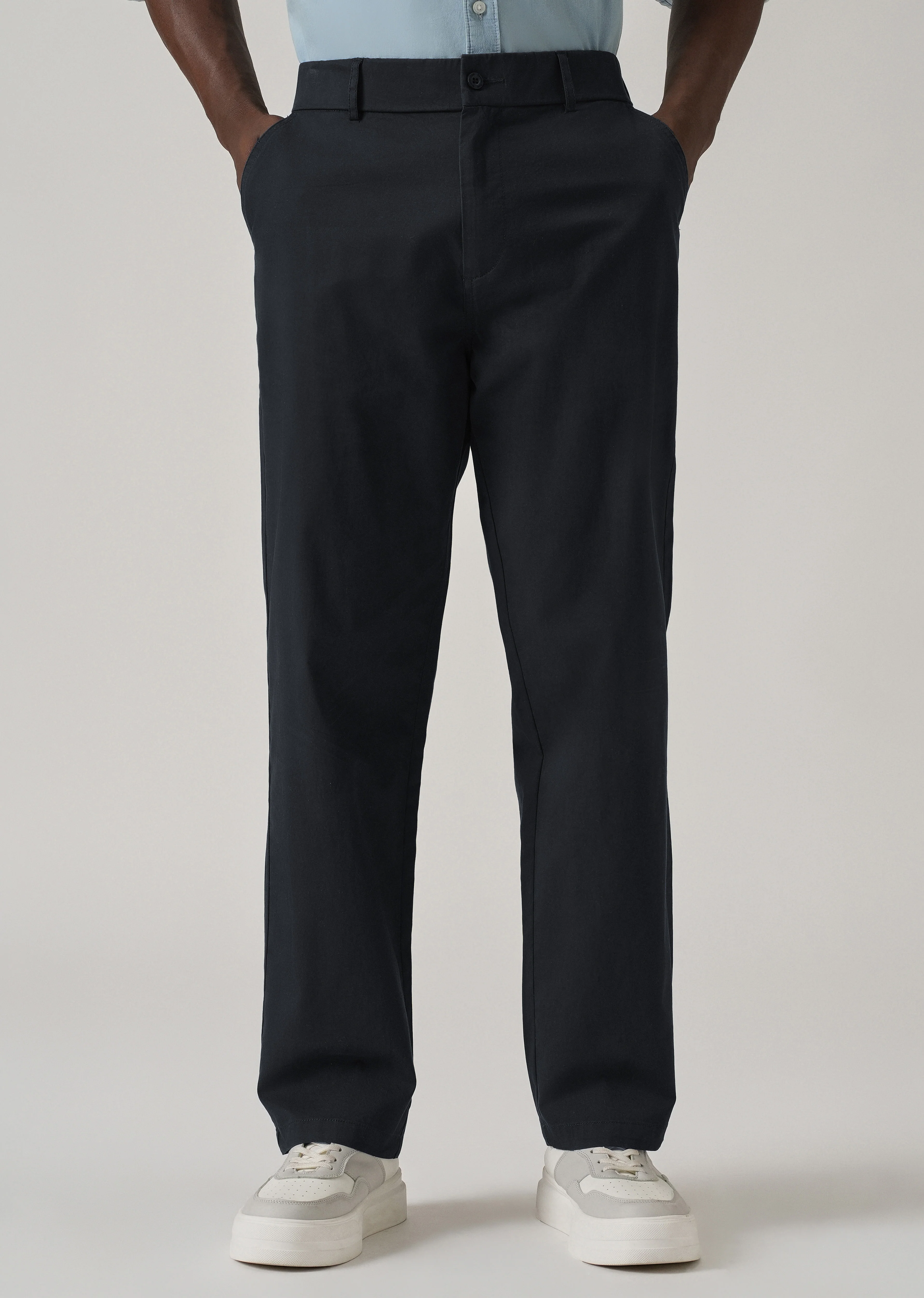 Baggy Fit Navy Blue Chinos - Image 3