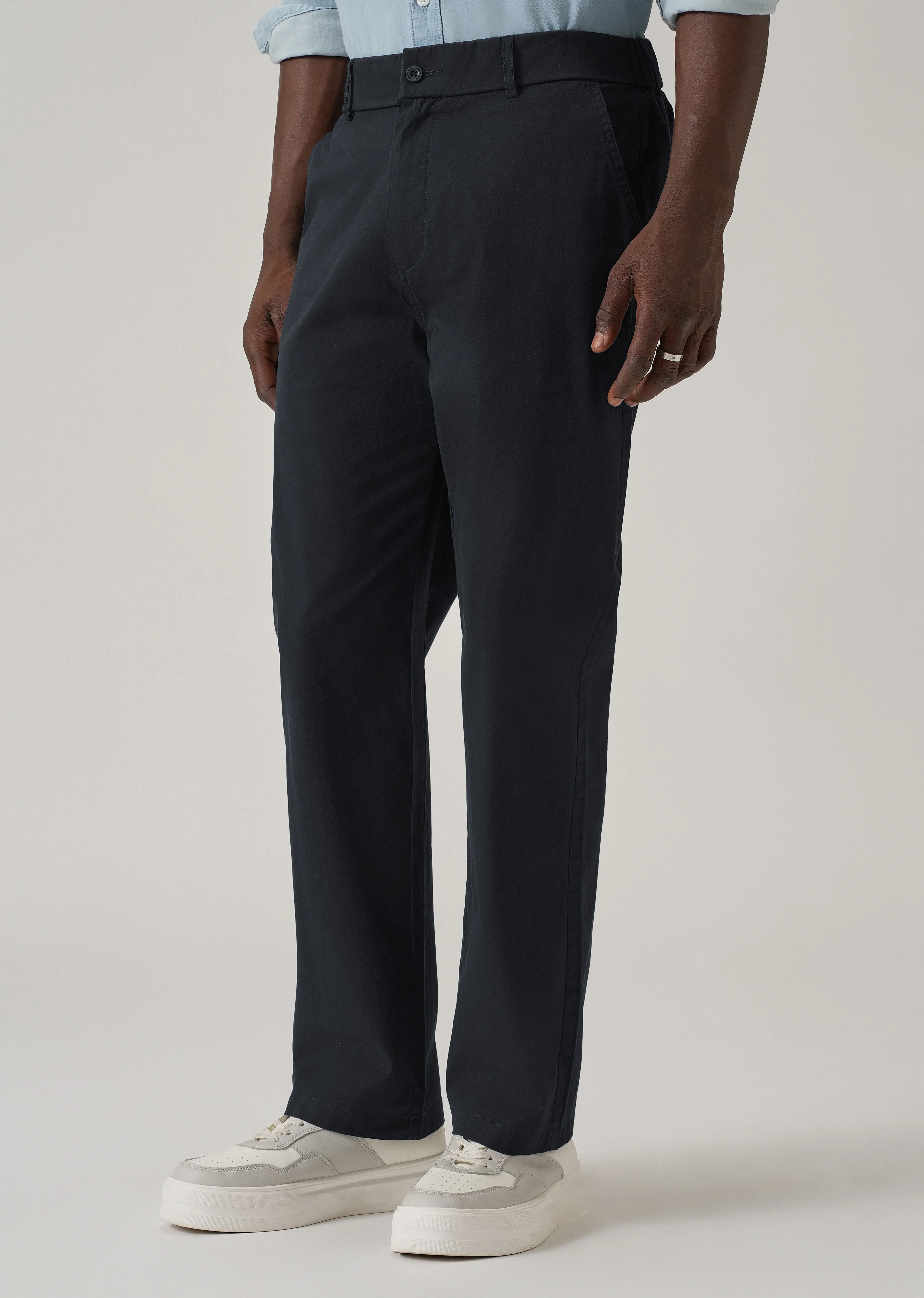 Baggy Fit Navy Blue Chinos - Image 4