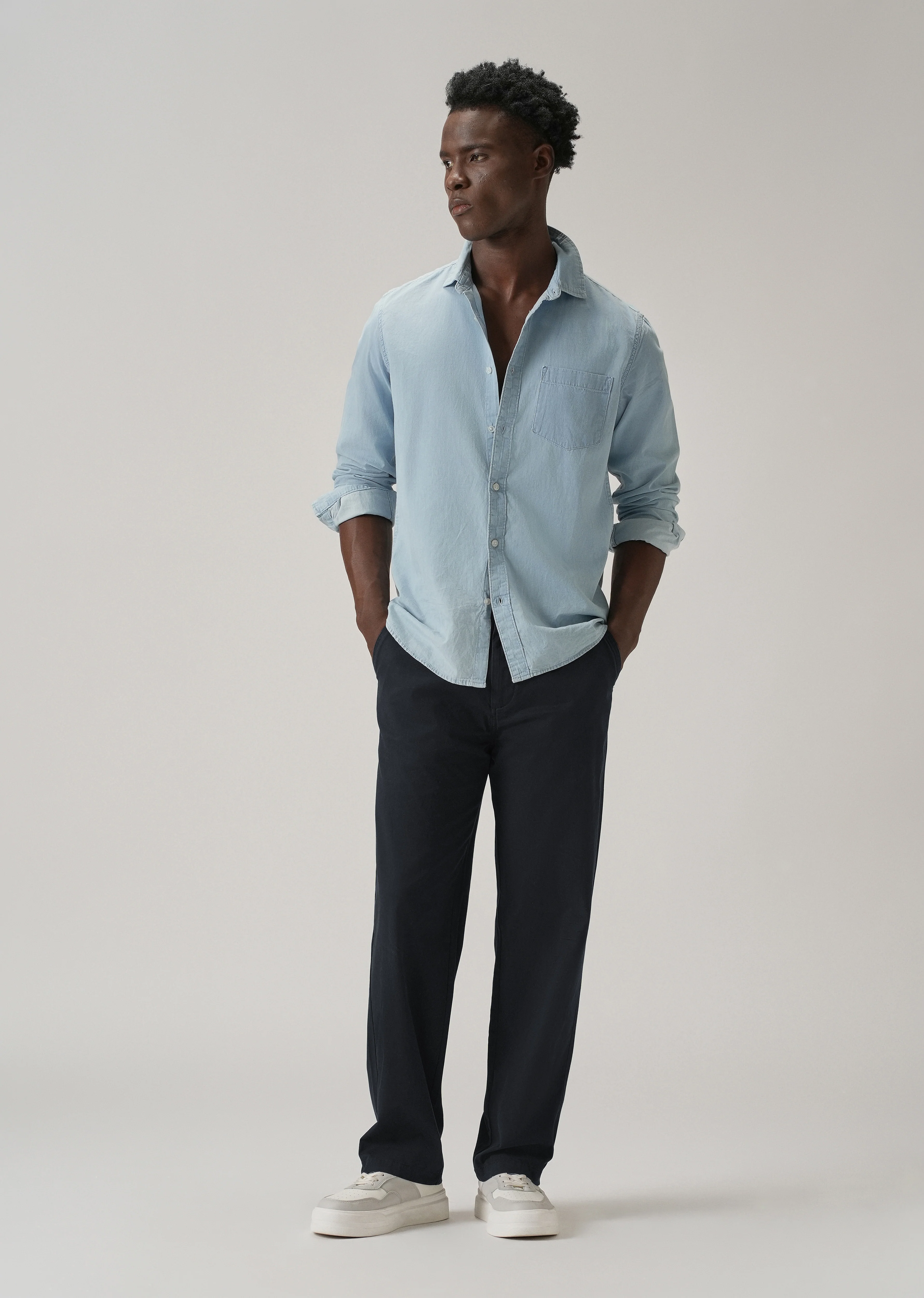 Baggy Fit Navy Blue Chinos - Image 6