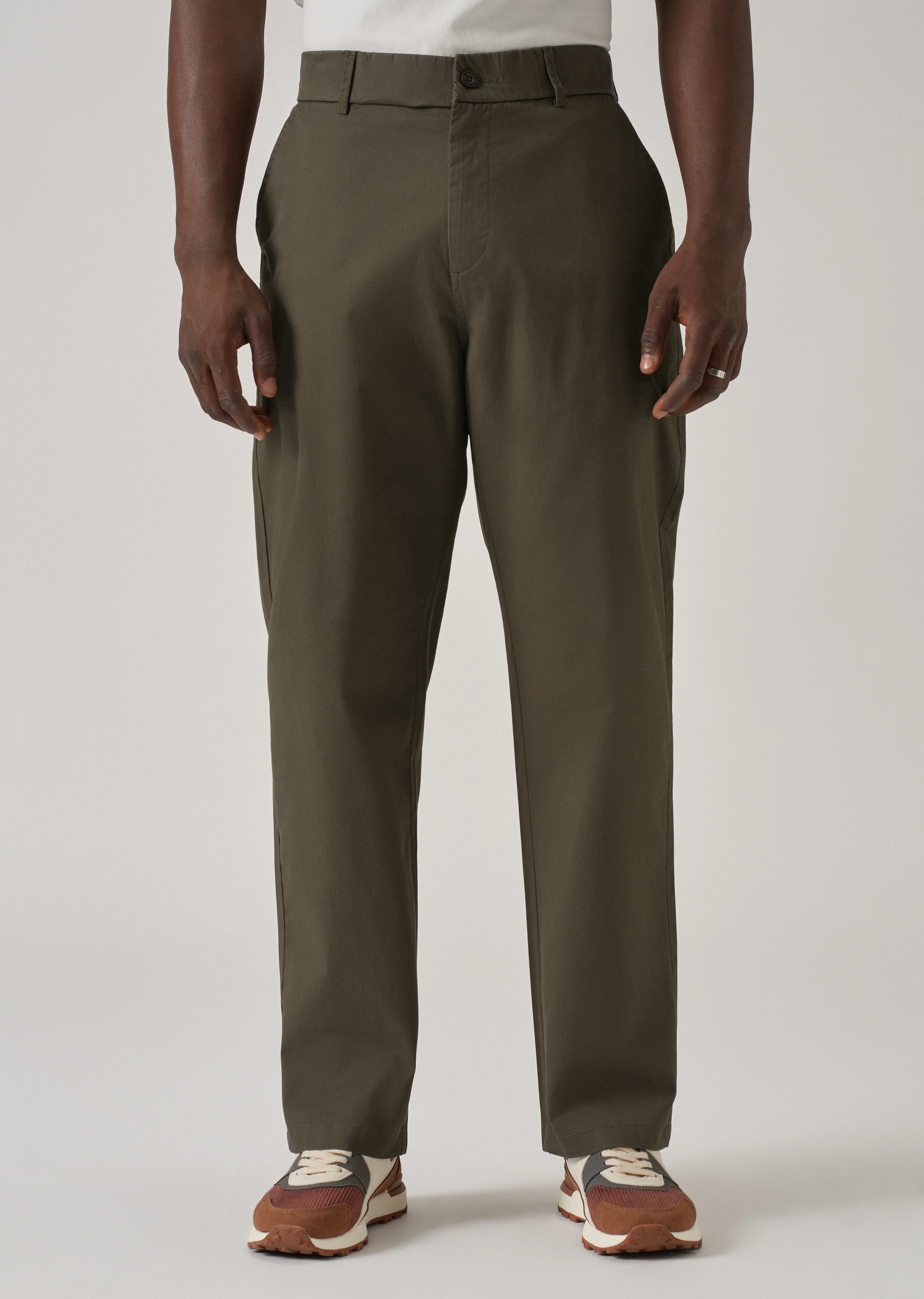 Baggy Fit Olive Green Chinos - Image 3