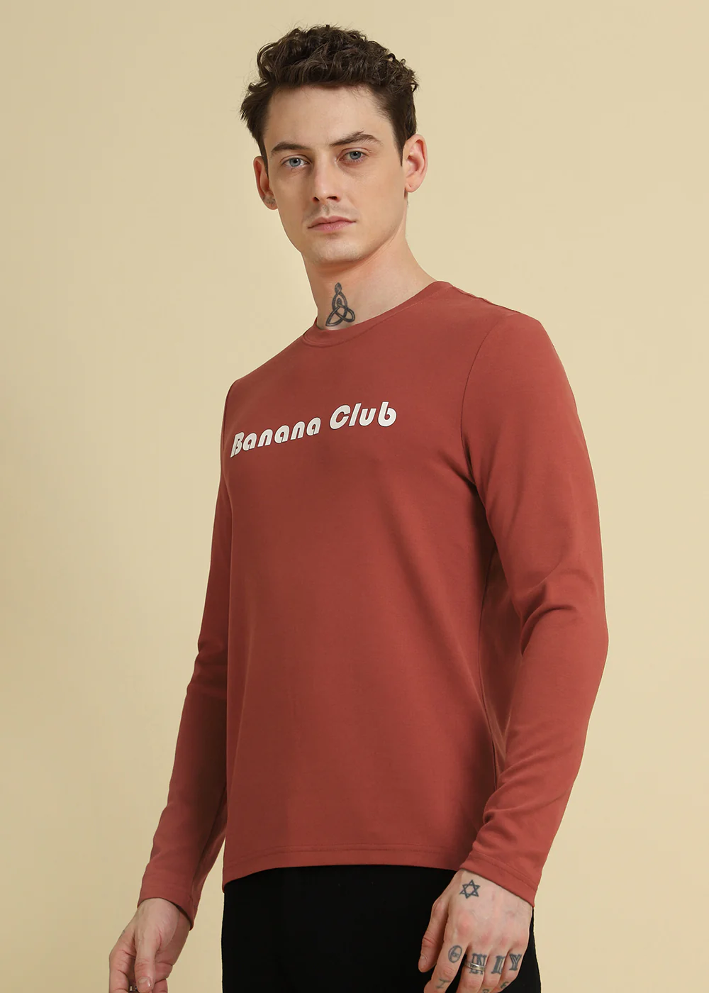 Banana Club Red Plain Regular Fit T-shirt - Image 5