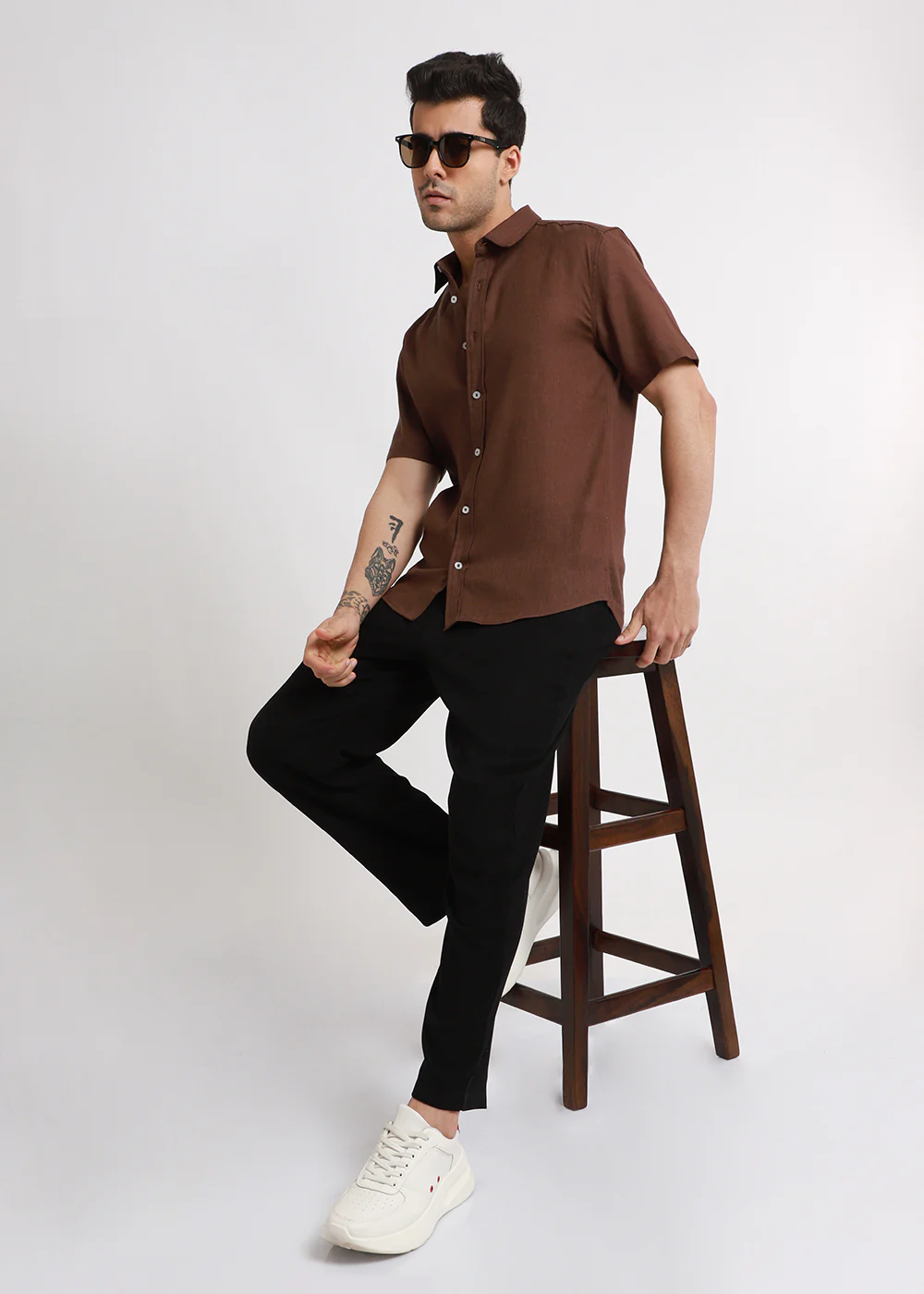 Batiste Brown Linen shirt - Image 7