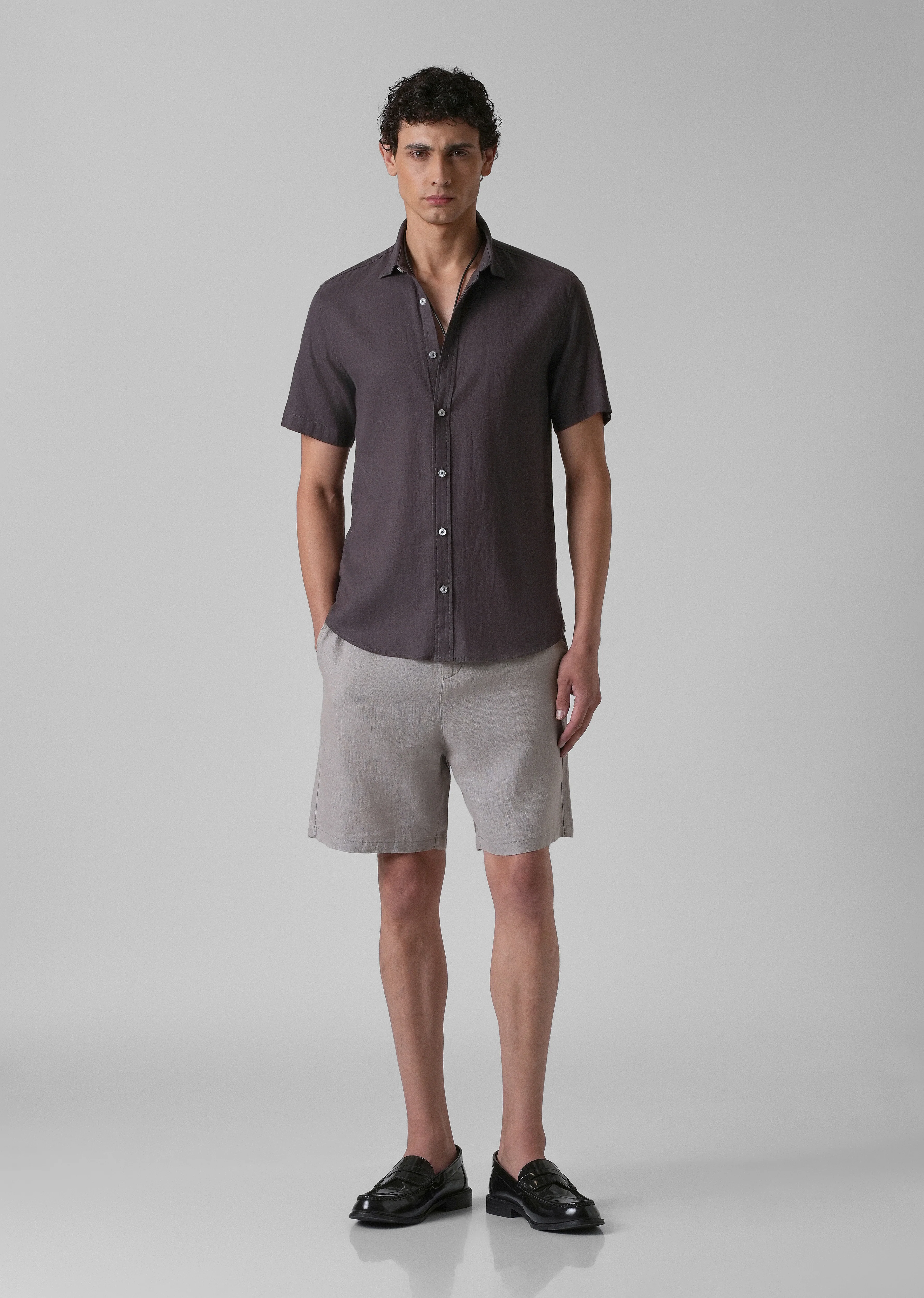 Batiste Crater Brown Linen shirt - Image 6