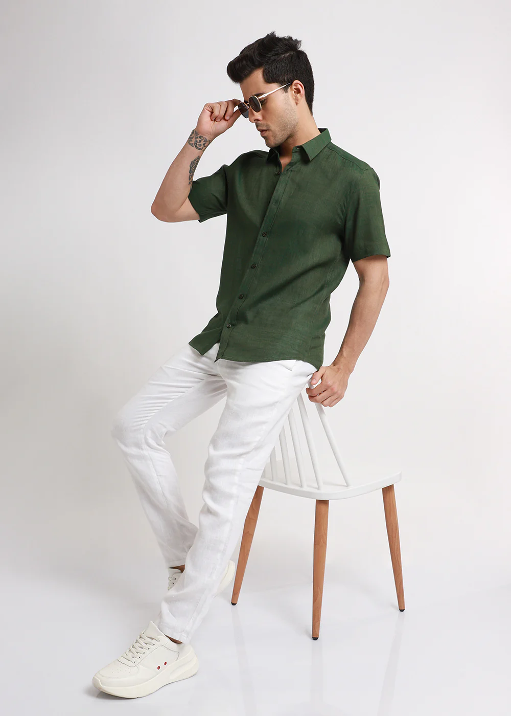 Batiste Green Linen shirt - Image 5