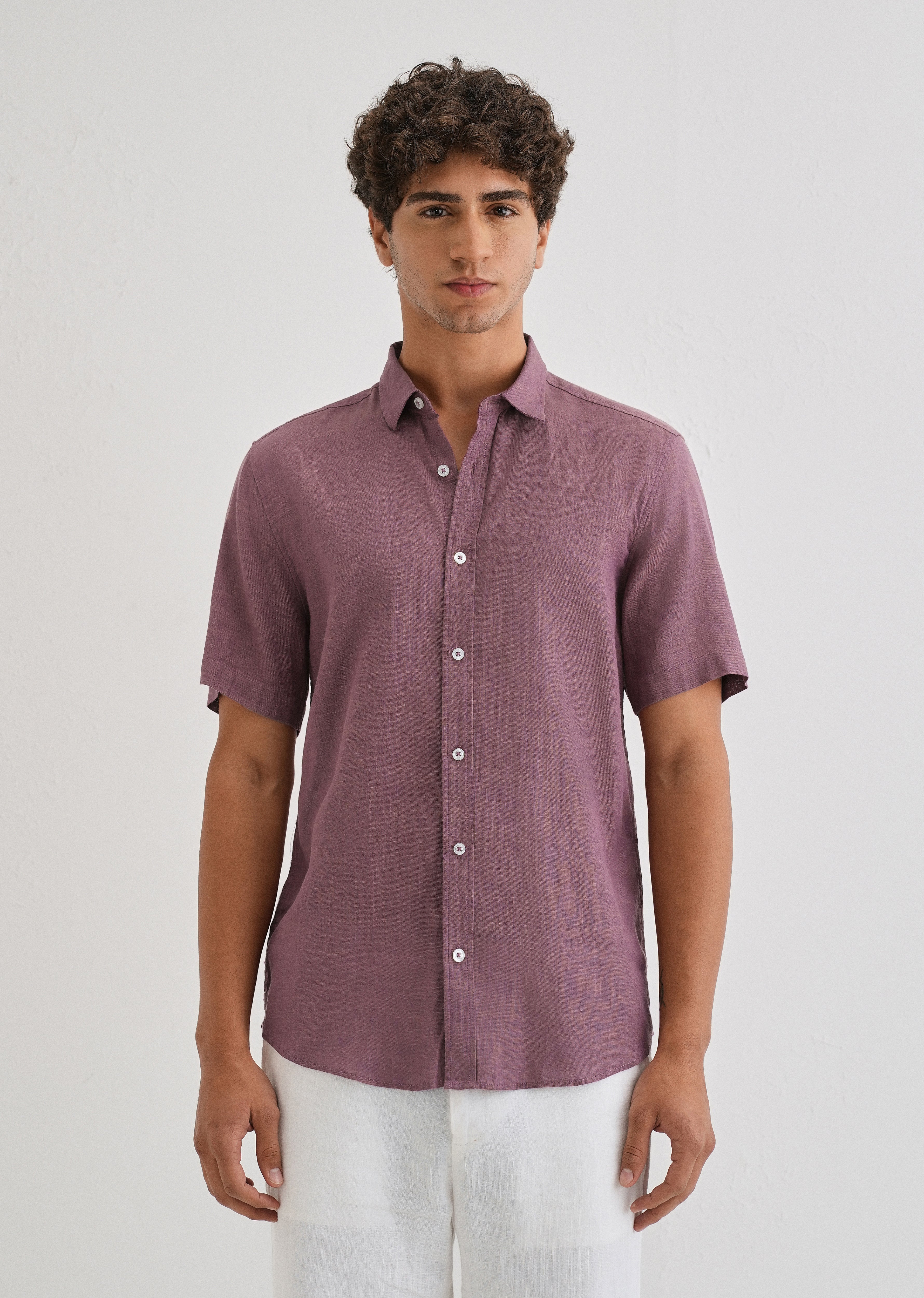 Batiste Violet Linen shirt - Image 3