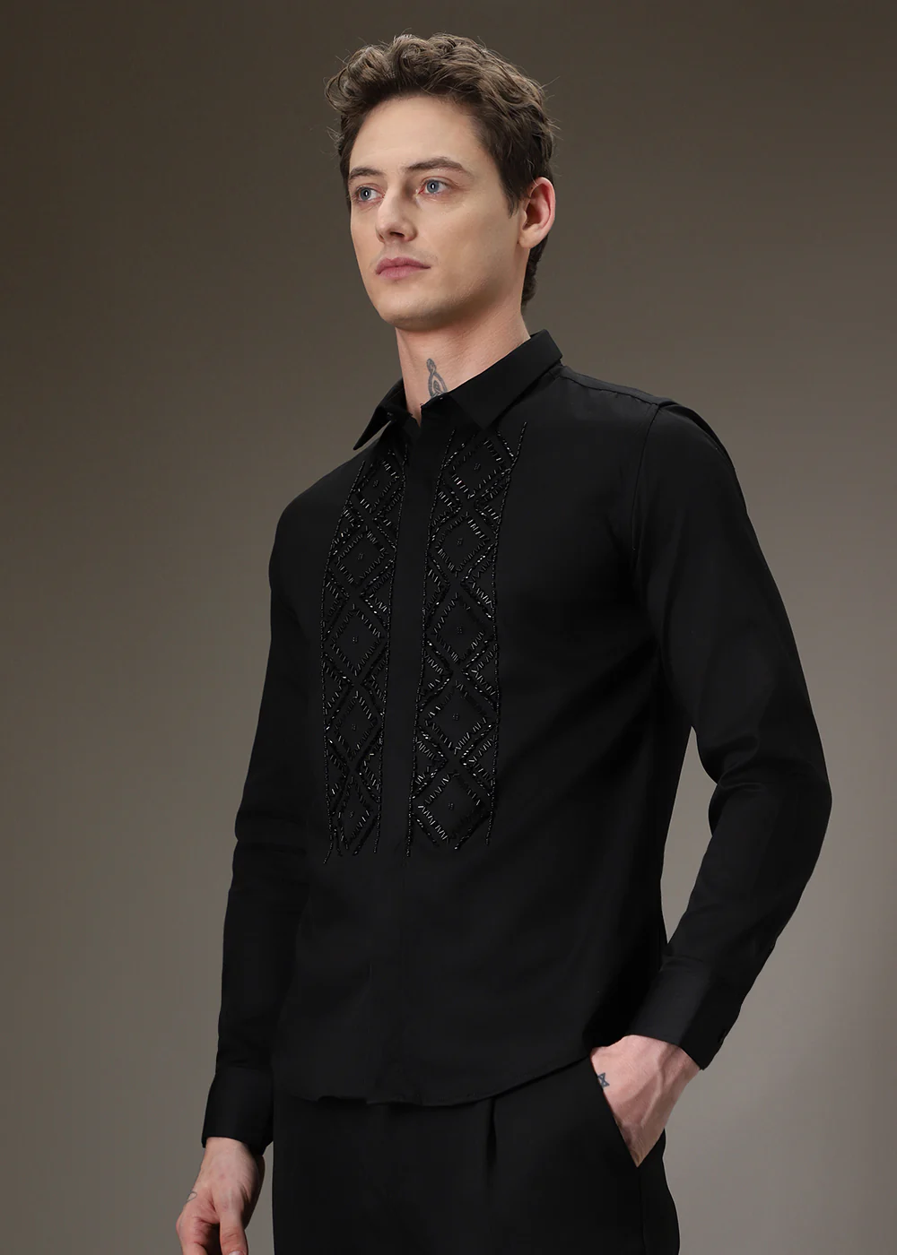 Beadazzleclub Black Designer Shirt - Image 4