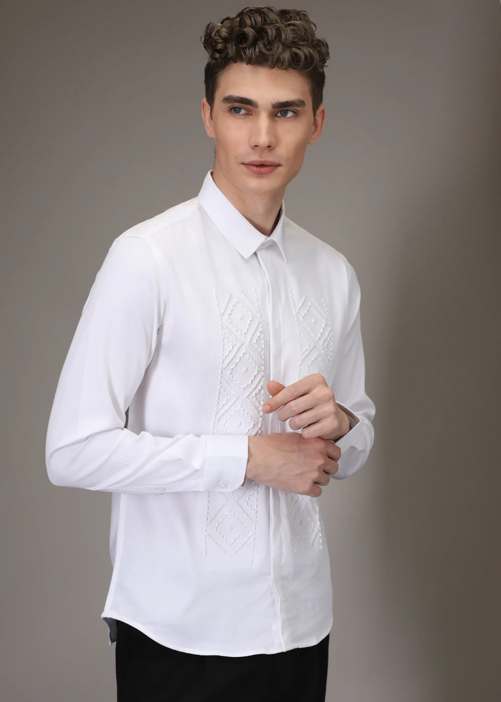 Beadazzleclub White Designer Shirt - Image 6
