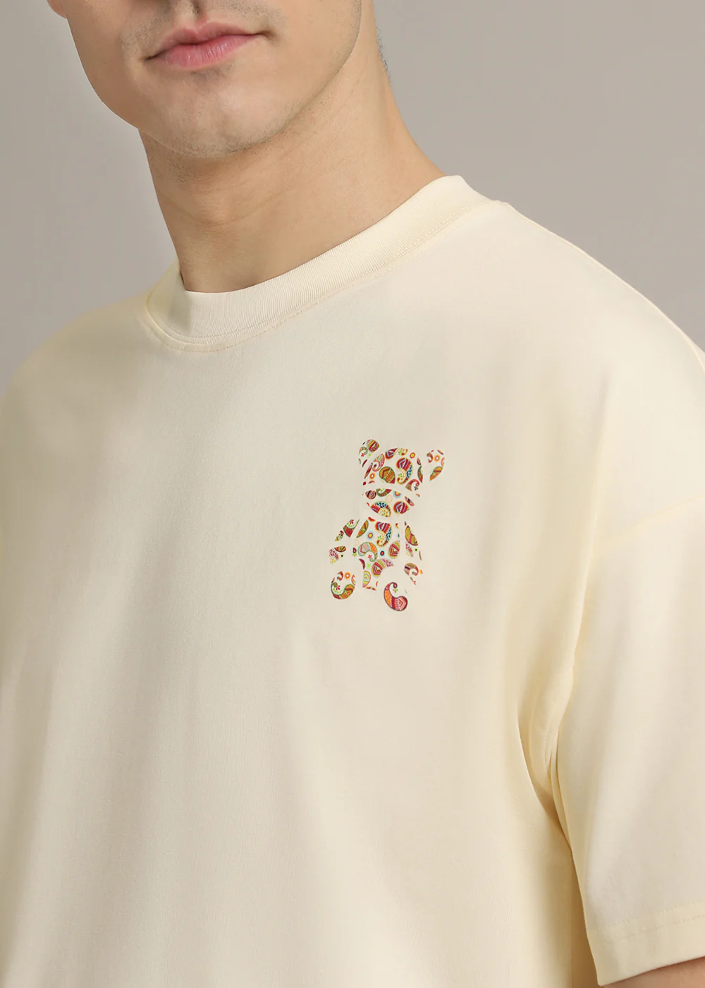 Bearsy Paisley Cream Oversized T-shirt - Image 2