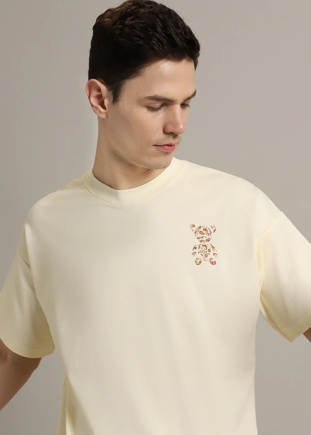 Bearsy Paisley Cream Oversized T-shirt - Image 6