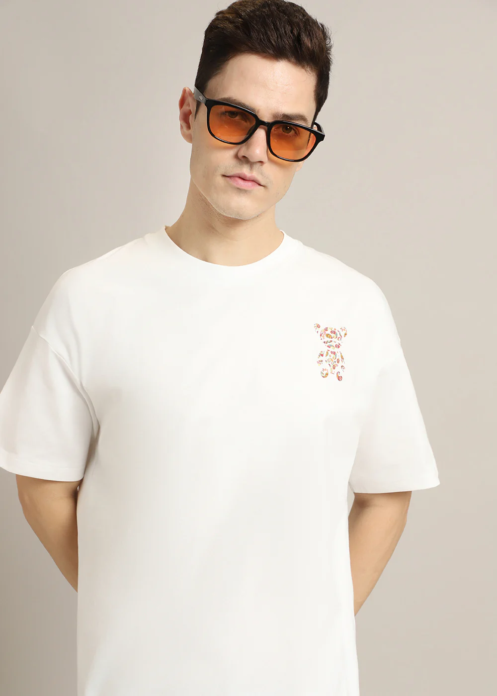 Bearsy Paisley White Oversized T-shirt - Image 3