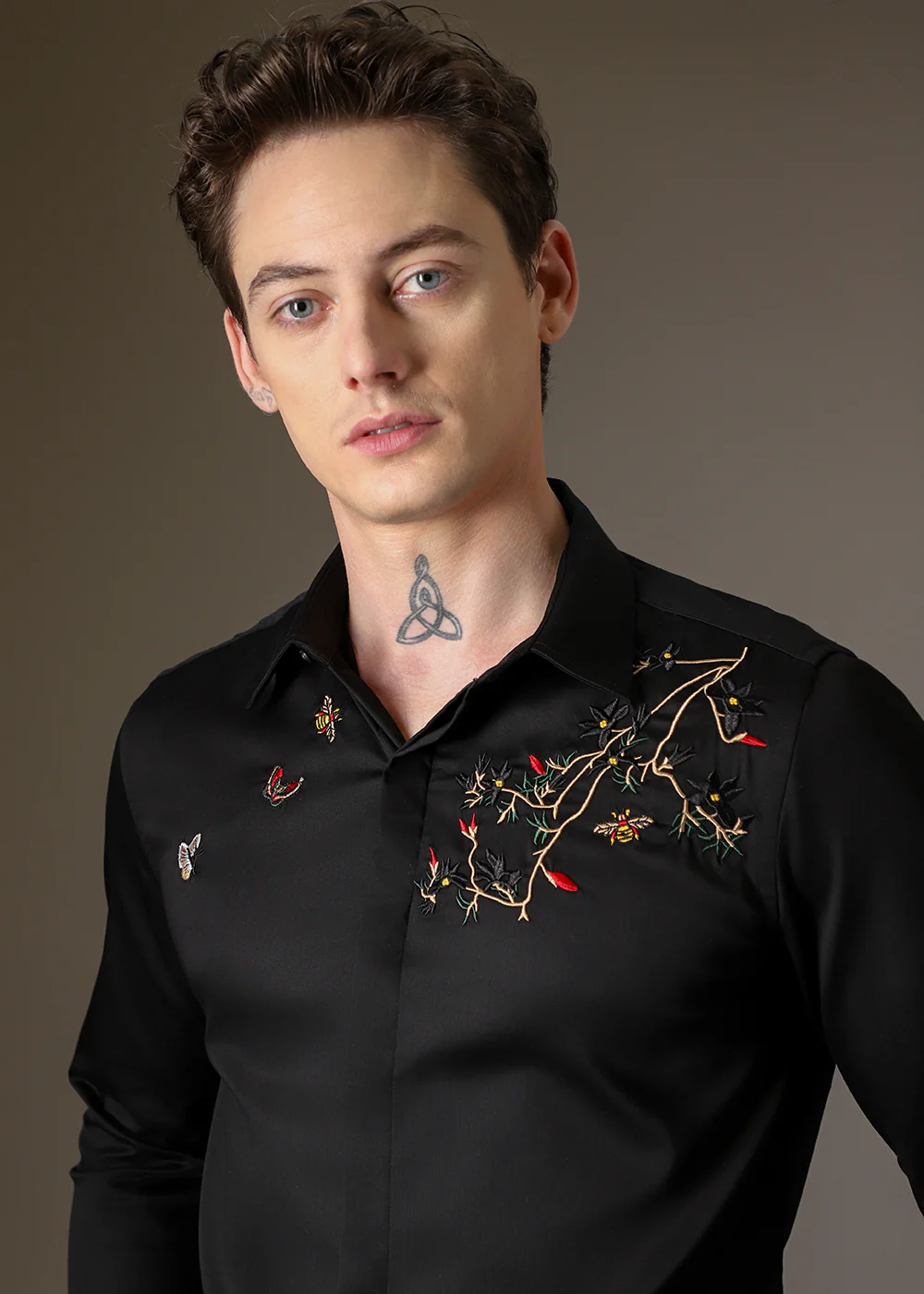 Beeclub Needle Work Black Designer Shirt - Image 3