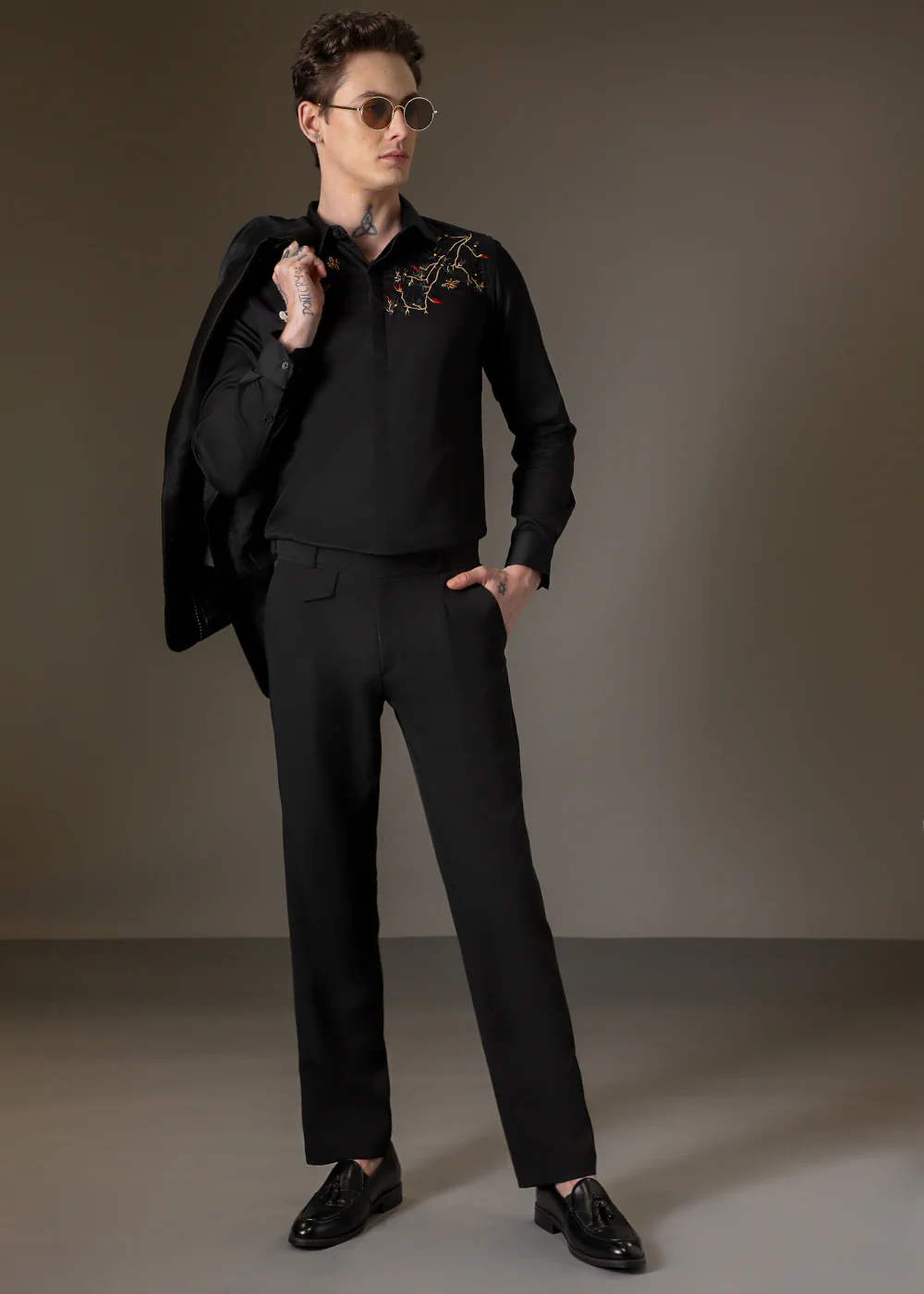 Beeclub Needle Work Black Designer Shirt - Image 7