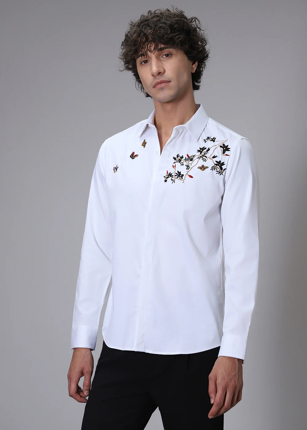 Beeclub Needle Work White Designer Shirt - Image 3