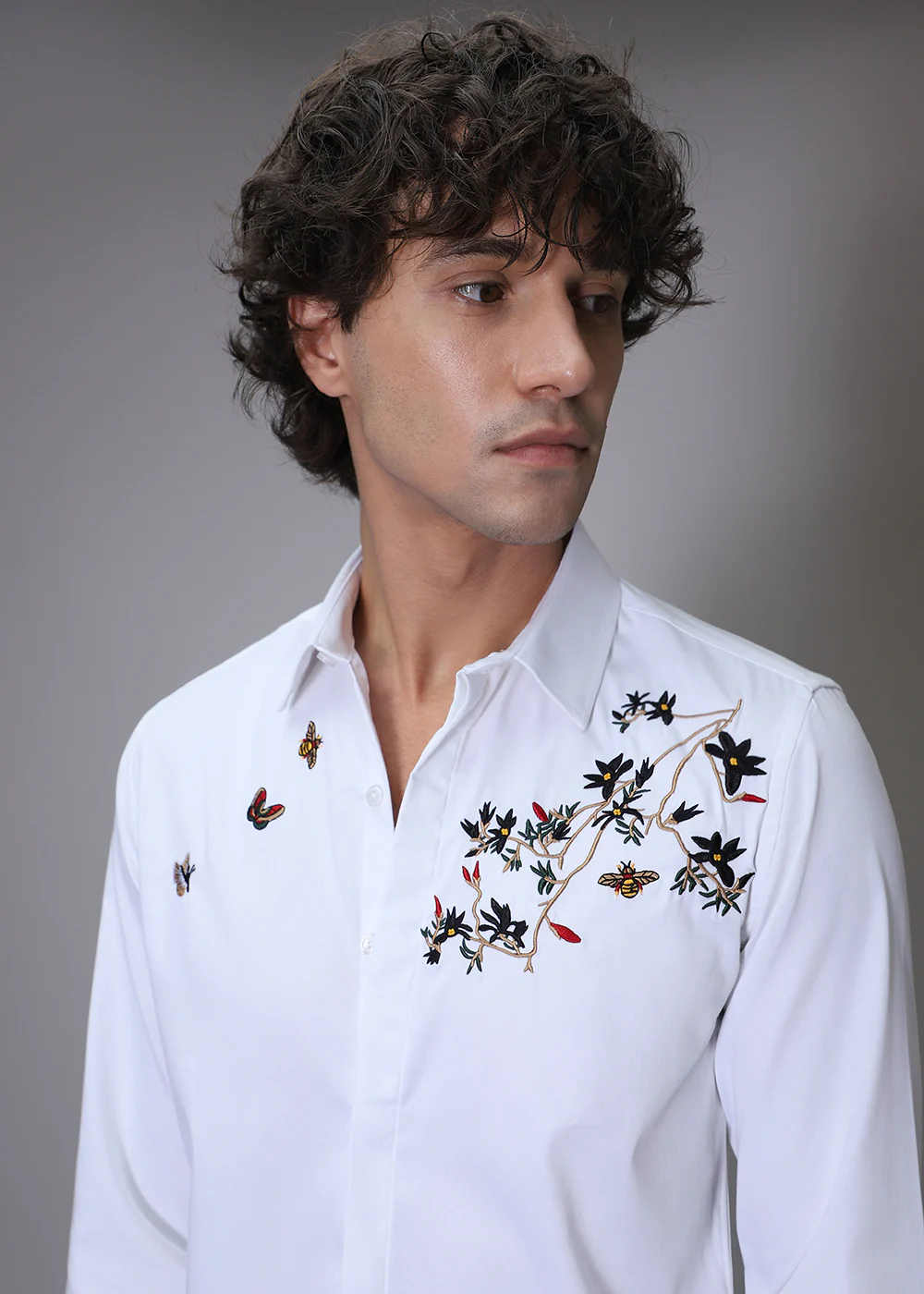 Beeclub Needle Work White Designer Shirt - Image 5