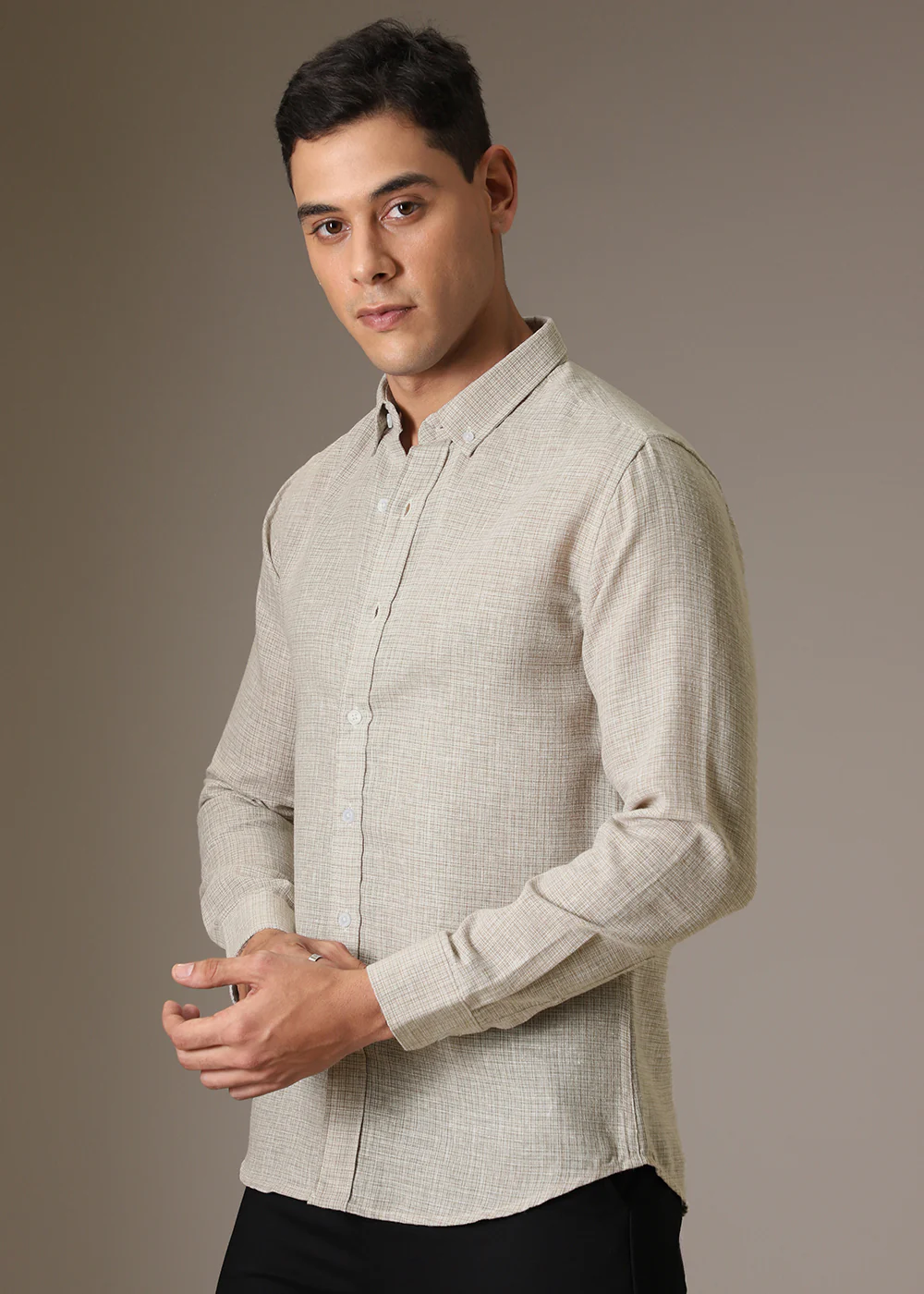 Beige Blended Linen Shirt - Image 4