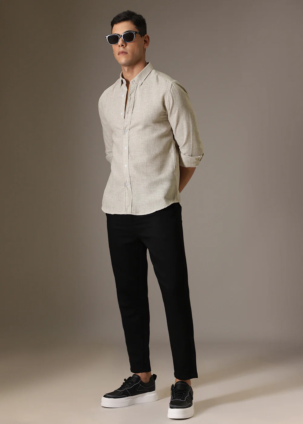 Beige Blended Linen Shirt - Image 6