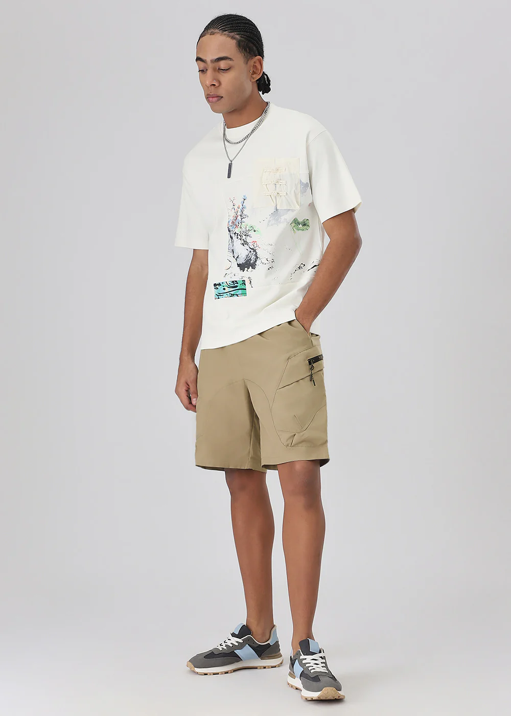 Beige Cargo Shorts - Image 7