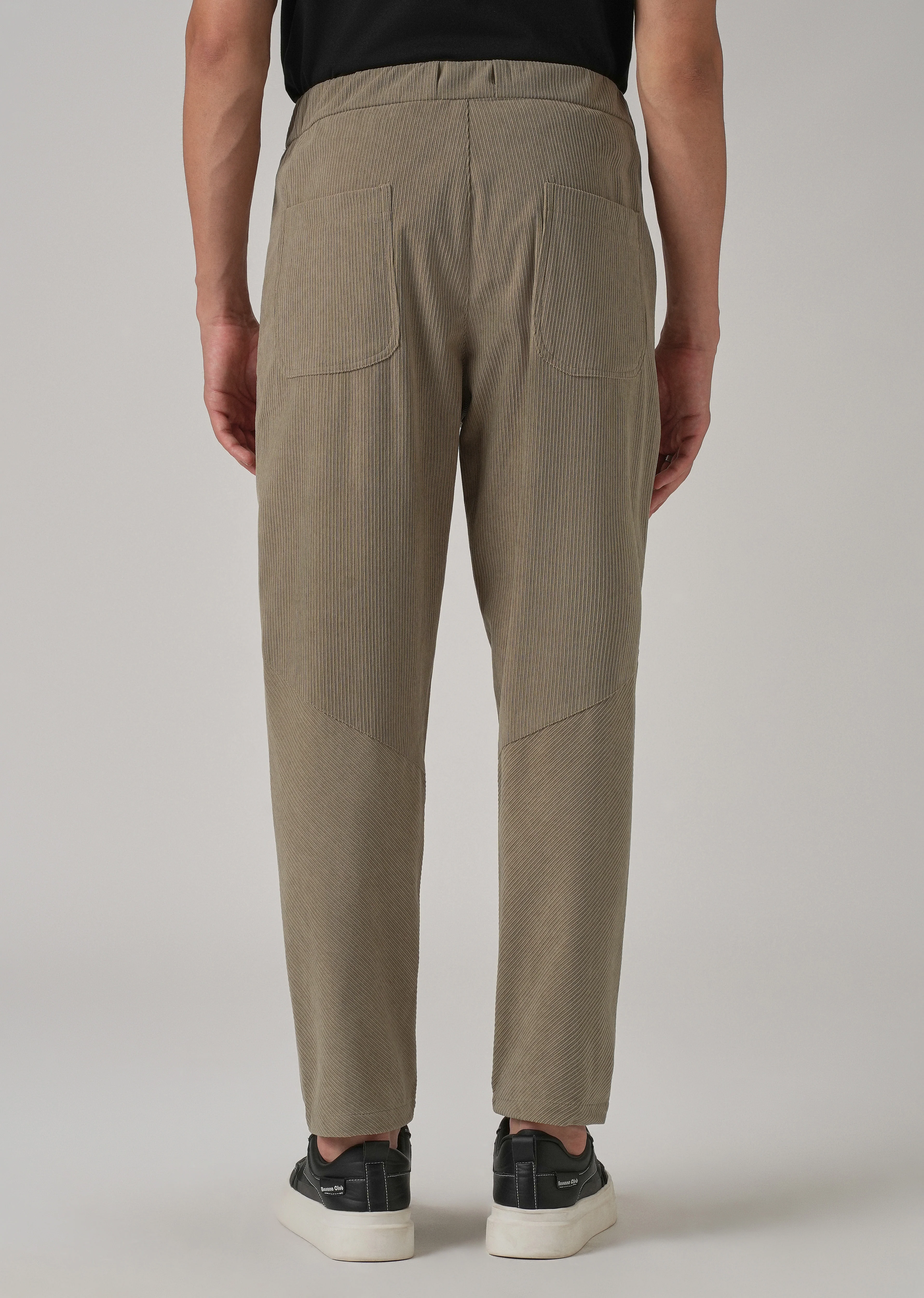 Beige Corduroy Belted Pant - Image 2
