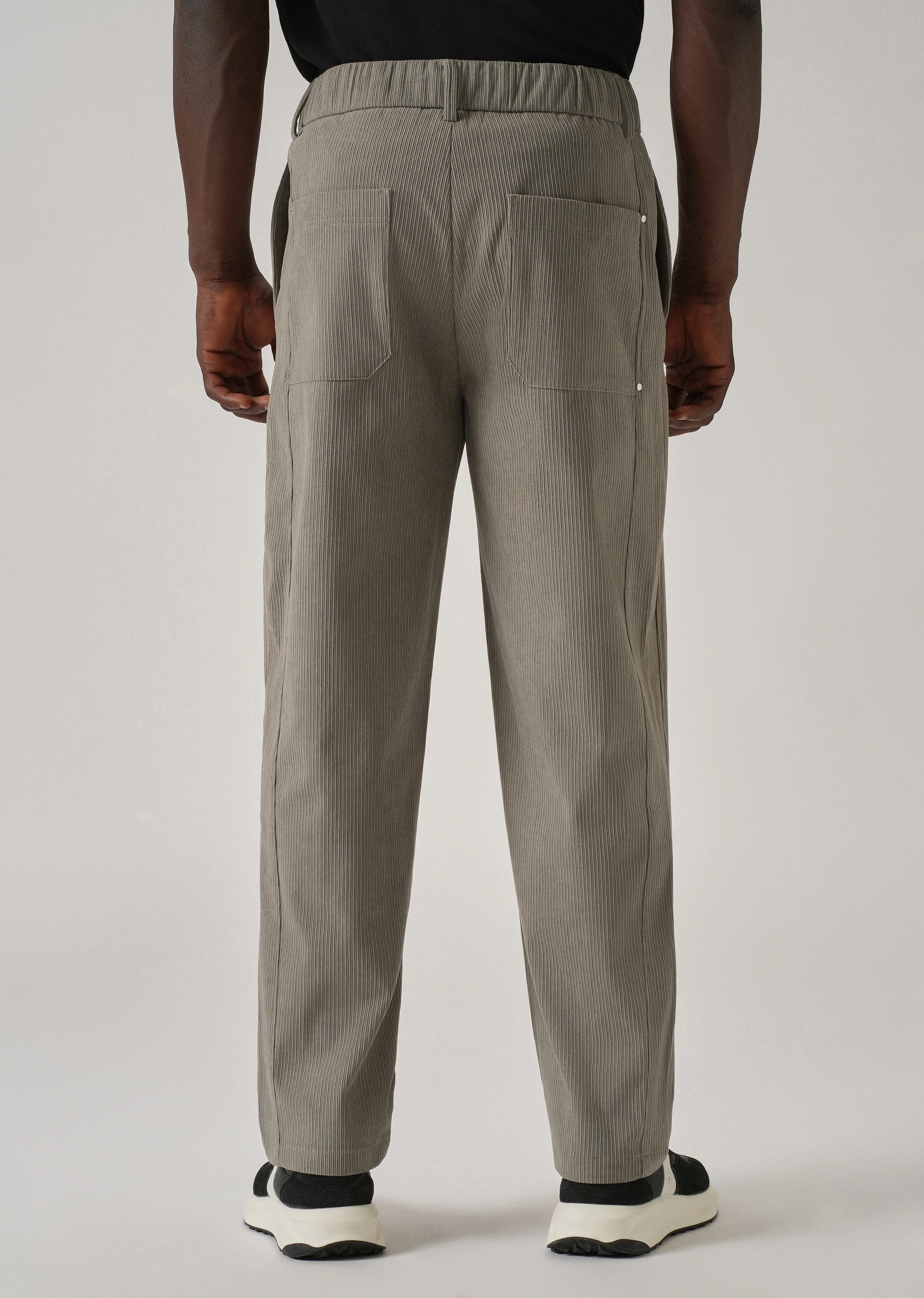 Beige Corduroy Drawstring Pant - Image 2