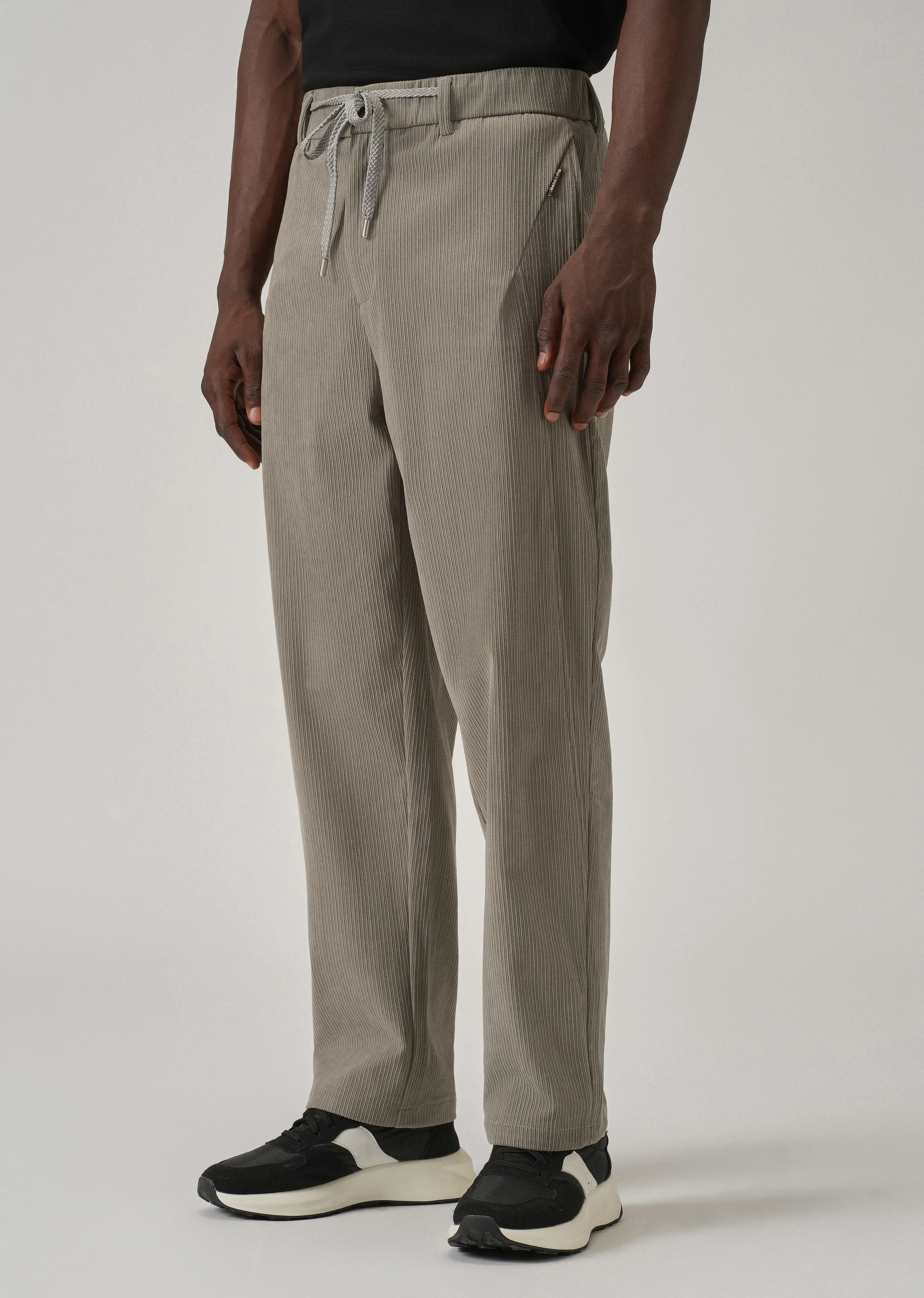 Beige Corduroy Drawstring Pant - Image 4