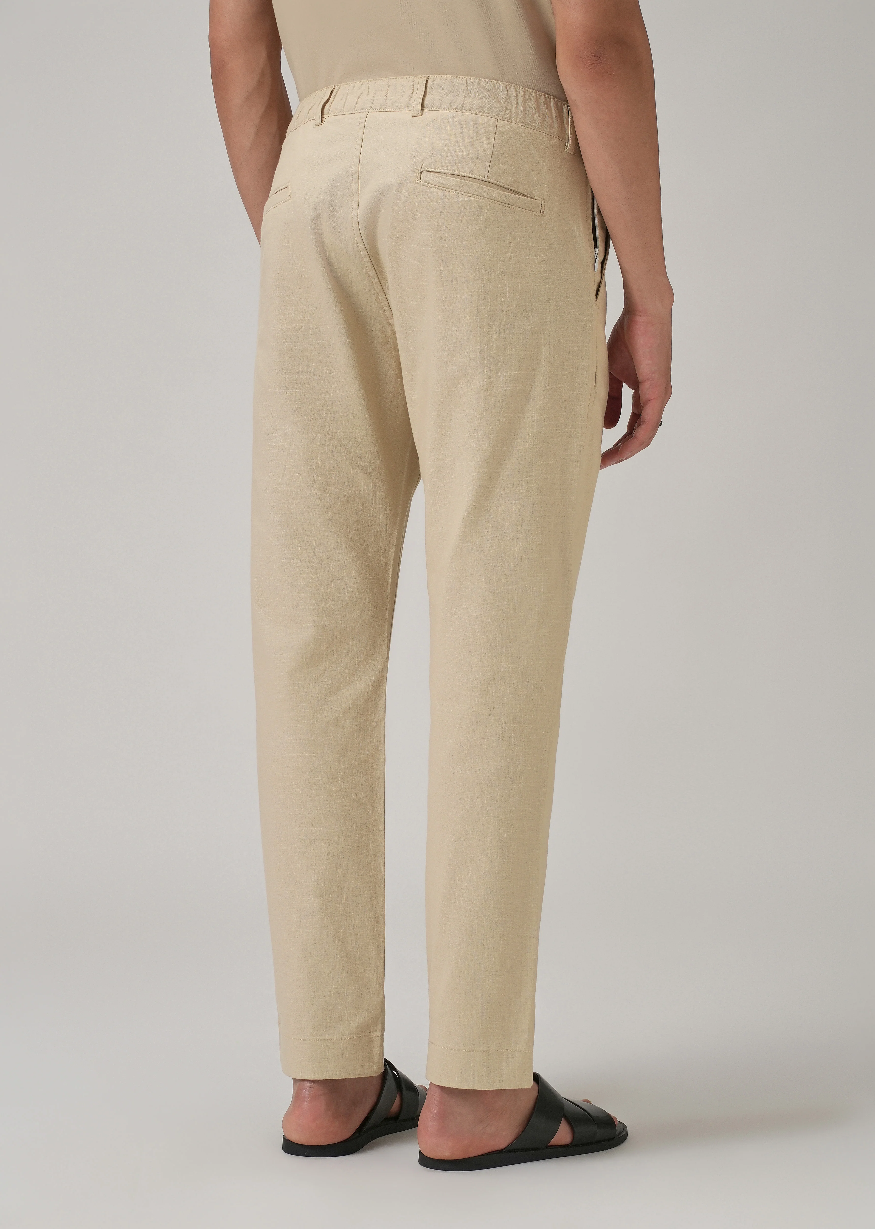 Beige Cotton Trouser - Image 2